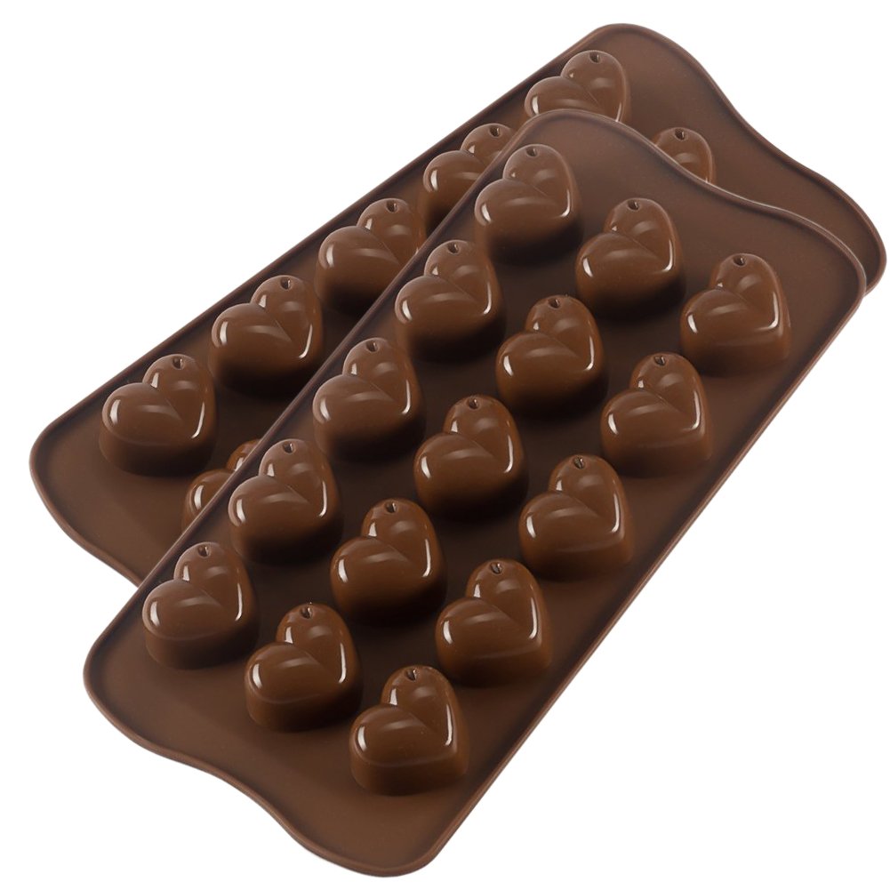 Silicone Heart Chocolate Mold, Candy Molds For Party, Wedding, Jelly, Heart Shaped Ice Cube, Pack Of 2