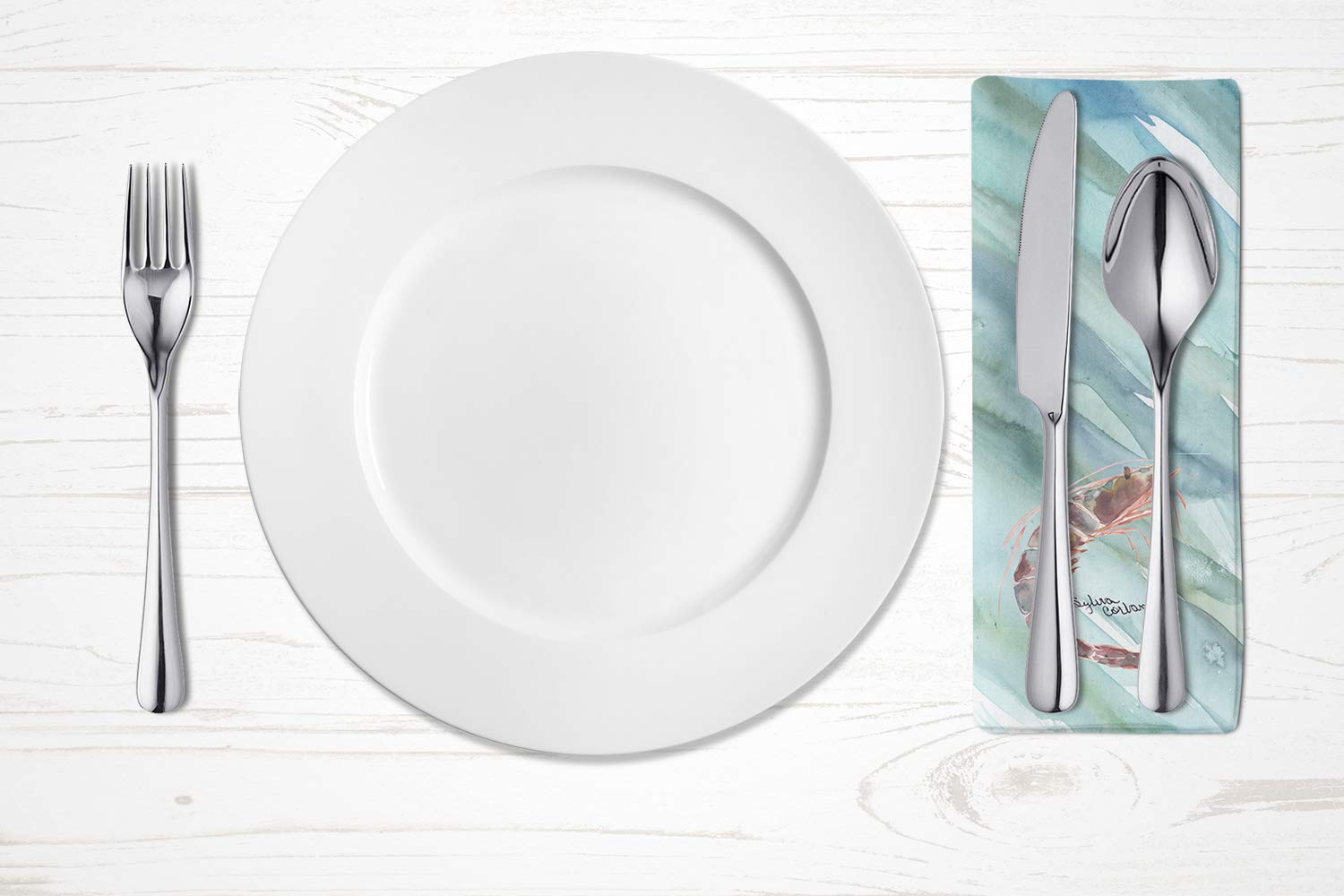 Shrimp #2 on Blue Napkin SC2053NAP