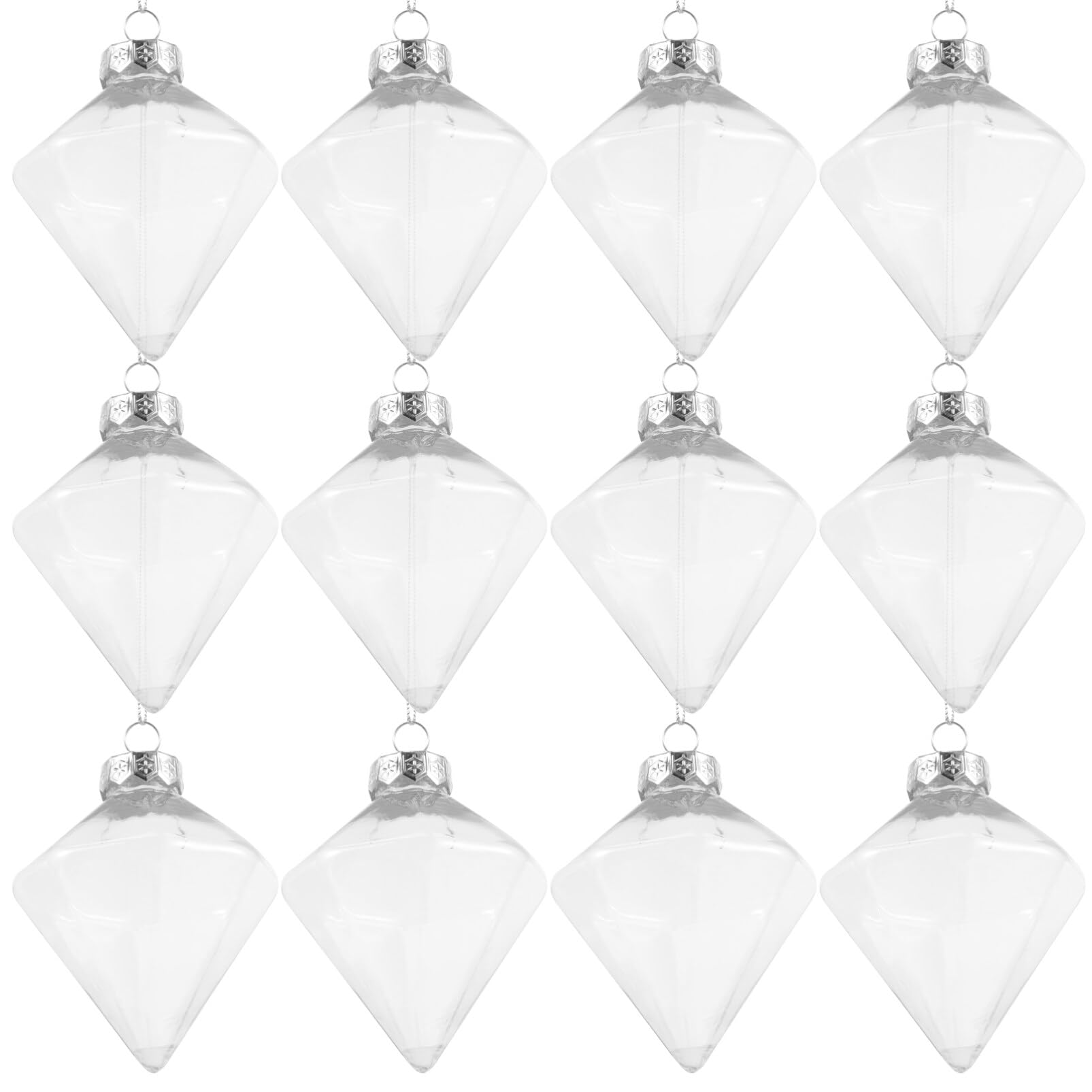 Kichvoe 12pcs Clear Plastic Fillable Christmas Ornaments Transparent for Festive Decorations Weddings and Parties Shatterproof D
