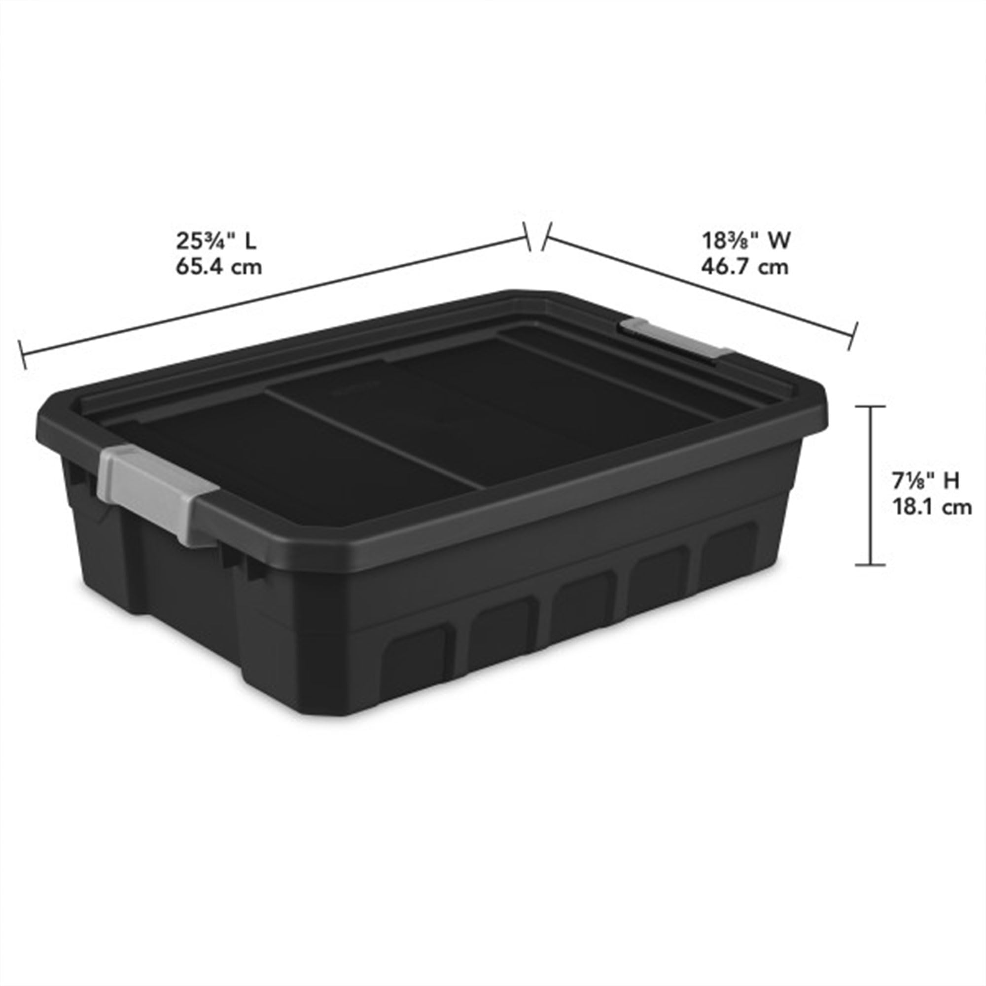 Sterilite 10 Gallon Plastic Stacker Tote, Heavy Duty Lidded Storage Bin Container For Stackable Garage And Basement Organization