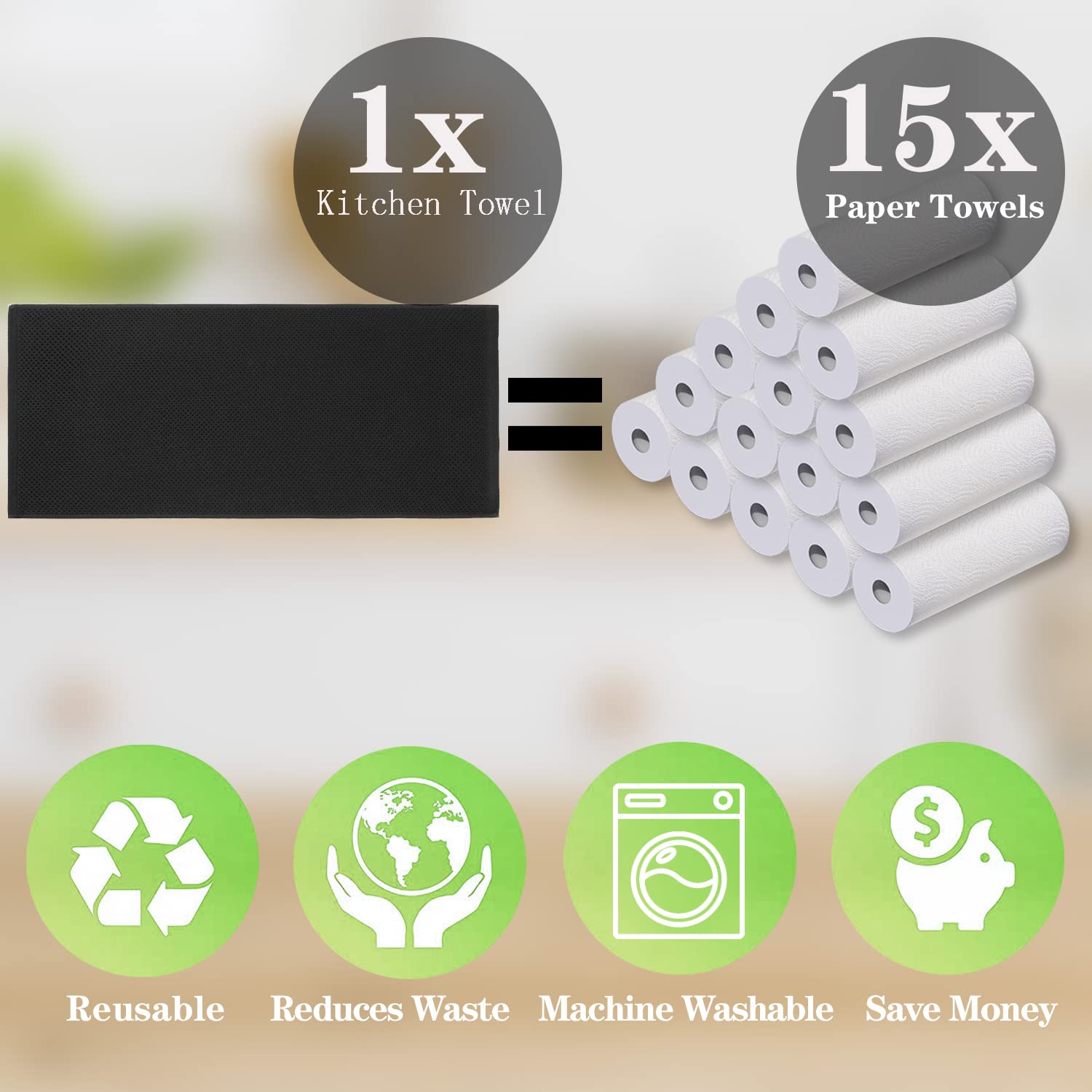 Cenebonxy 100% Cotton Waffle Weave Kitchen Towels, Soft And Absorbent Quick Drying Dish Towels For Kitchen, 13X28 Inches, 4-Pack