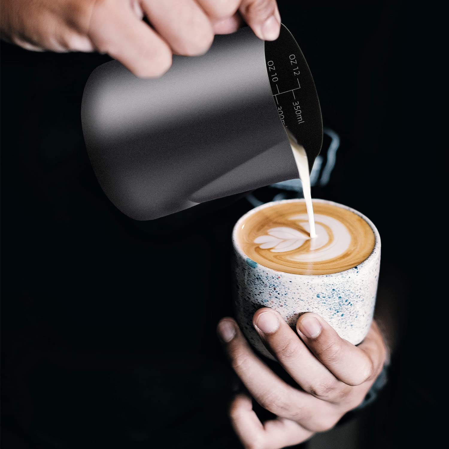 Milk Frothing Pitcher  12OZ/350ML Stainless Steel Espresso Steaming Pitcher Coffee Milk Frother Cup with Decorating Art Pen for Espresso Machine  Milk Frother  Latte Art