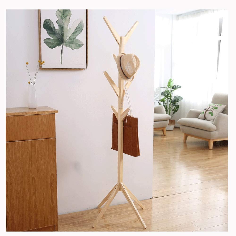 Naayaab Craft Coat Racks Coat Stand Free Standing With 8 Hooks Organize Hats Scarves, Clothes, Handbags For Entry Hallway Bedroo