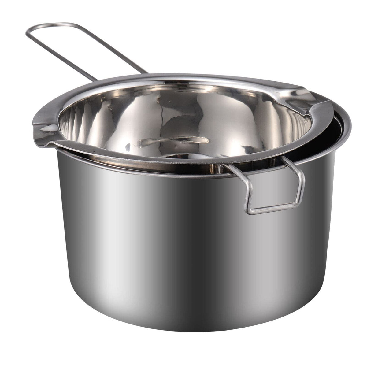 1 Set Double Boiler Pot Stainless Steel Water Boiling Melting Pot With Dual Pour Spout For Candle Butter Chocolate Cheese Carame