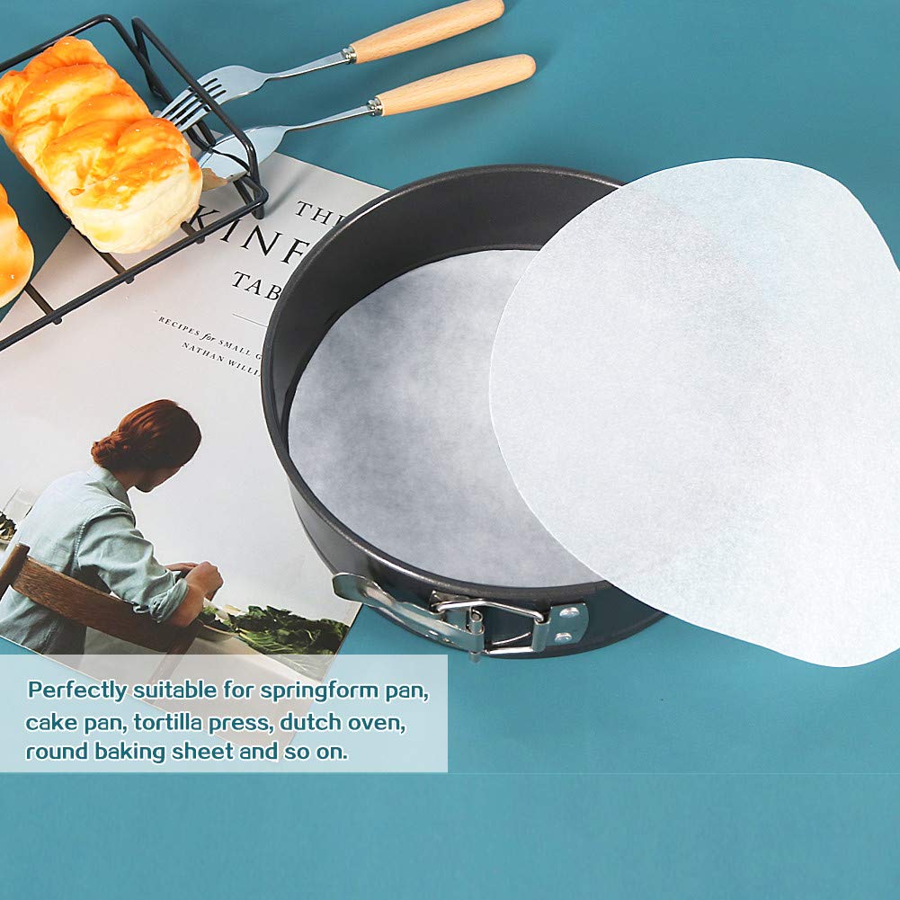 8 Inch Parchment Paper Rounds, Set Of 100, Non Stick Baking Parchment Circles, Round Parchment Paper For Round Cake Pan, Springf
