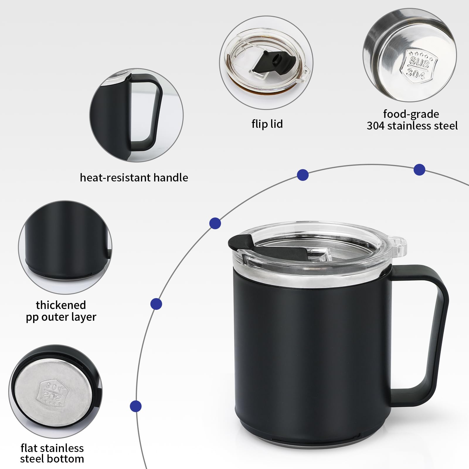 Vobaga Coffee Mug Warmer With 15Oz Mug Set, Electric Coffee Cup Warmer With Three Temperature Settings For Home Office Desk, Sma