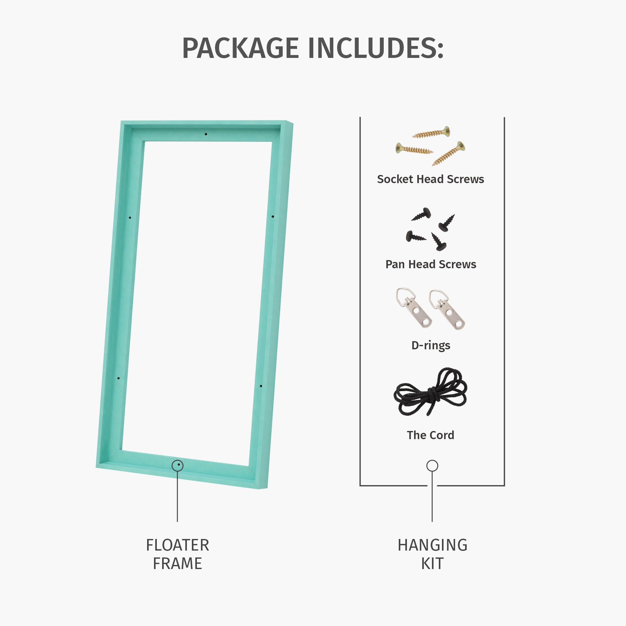 Pixy Canvas Floater Frame 35X35 For 1-1/2 (1.5) Inch Deep Canvas Paintings/Canvas Prints/Wood Canvas Panels/Wall Art/Wall Decor/