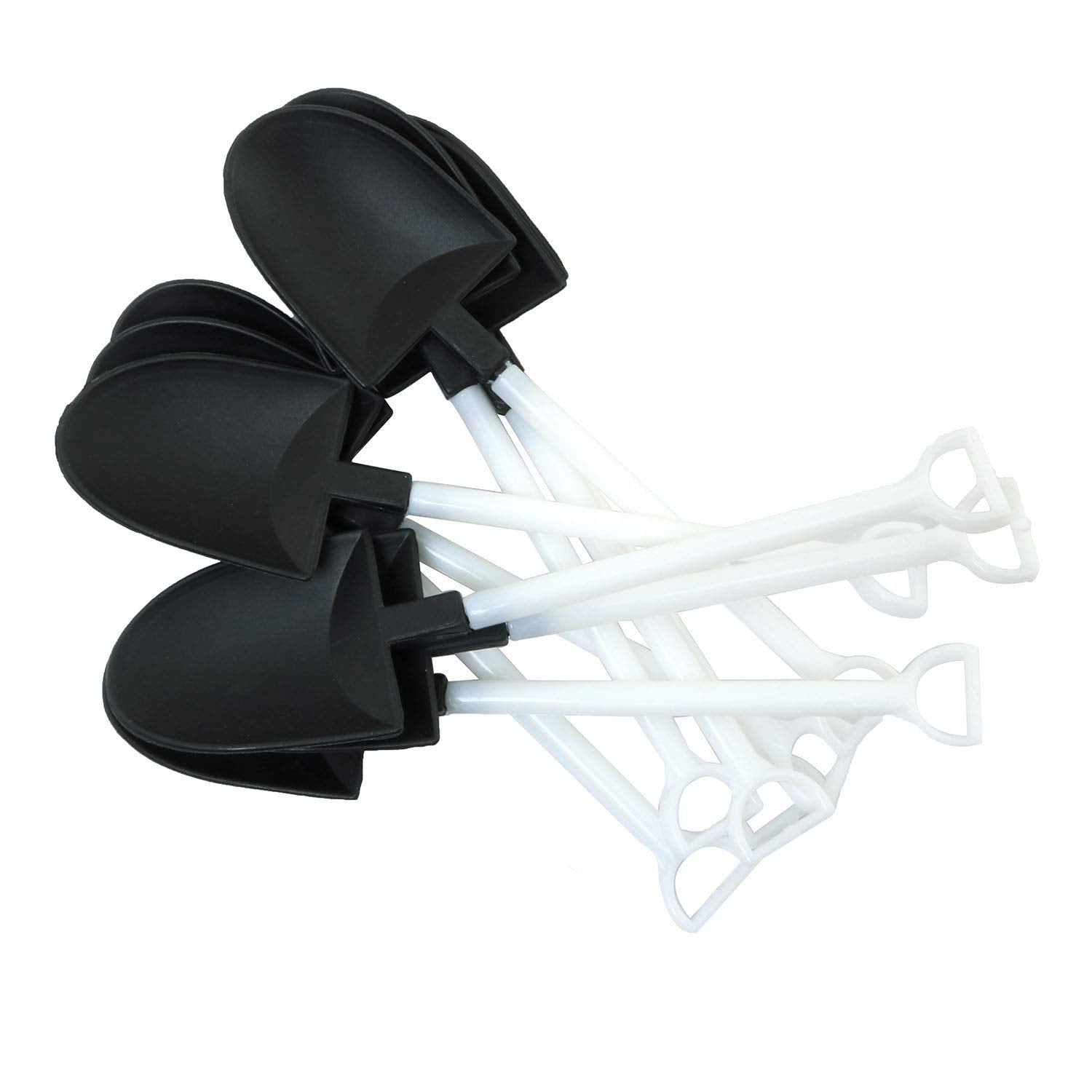 Rlecs 50Pcs Disposable Plastic Dessert Cake Scoop Shovel Shape Mini Ice Cream Spoon Pudding Dessert Spoons Party Supplies, Black