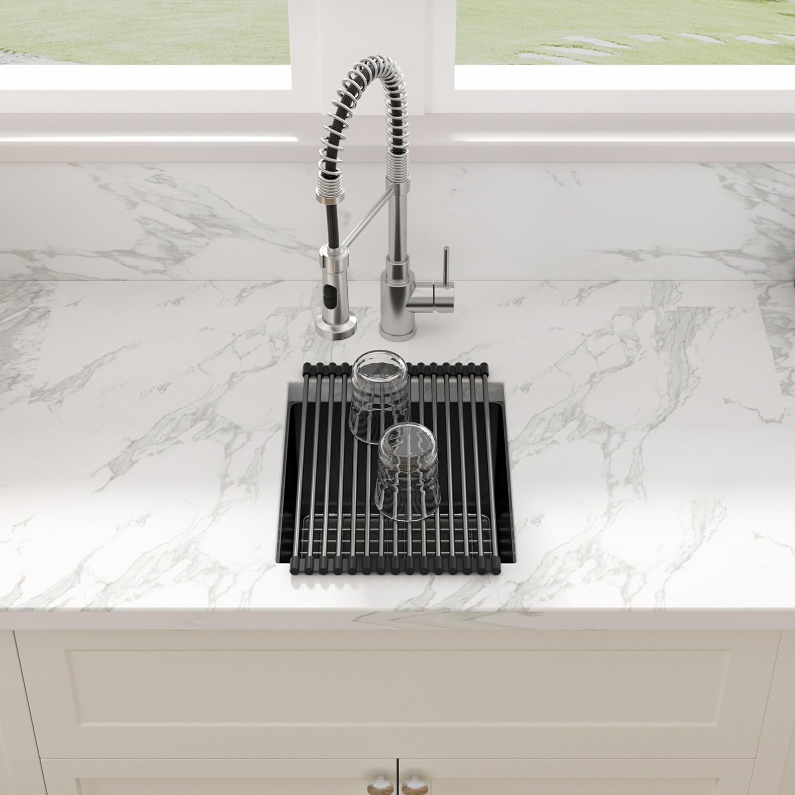 Sarlai 13 Black Bar Sink Undermount - 13X15 Gunmetal Black Under Counter Bar Prep Rv Outdoor Kitchen Sink 16 Guage Stainless Ste