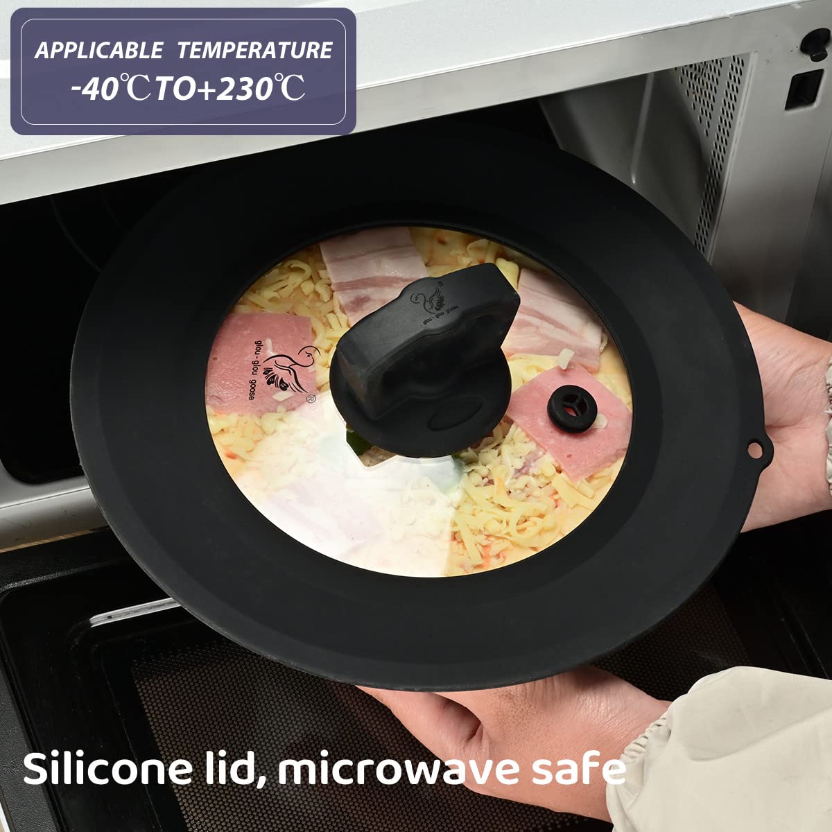 Vented Tempered Glass Universal Lid For Pot Pan Skillet With Heat Resistant Silicone Rim Microwave Splatter Lid Cover Microwave