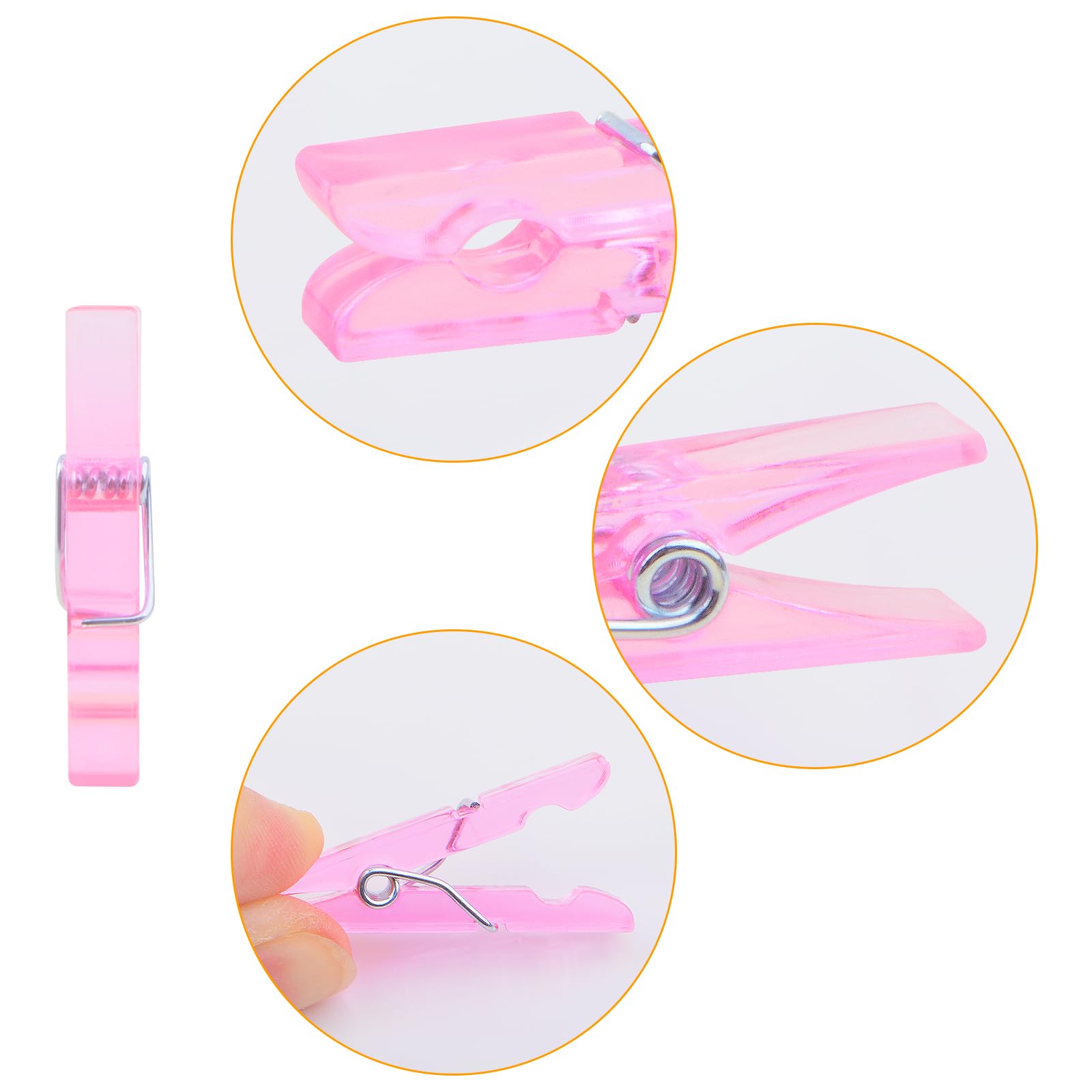 100 Pieces Clear Plastic Clothespins Mini Transparent Craft Clips Pictures Paper Peg Pins For Hanging Photos String Fairy Lights