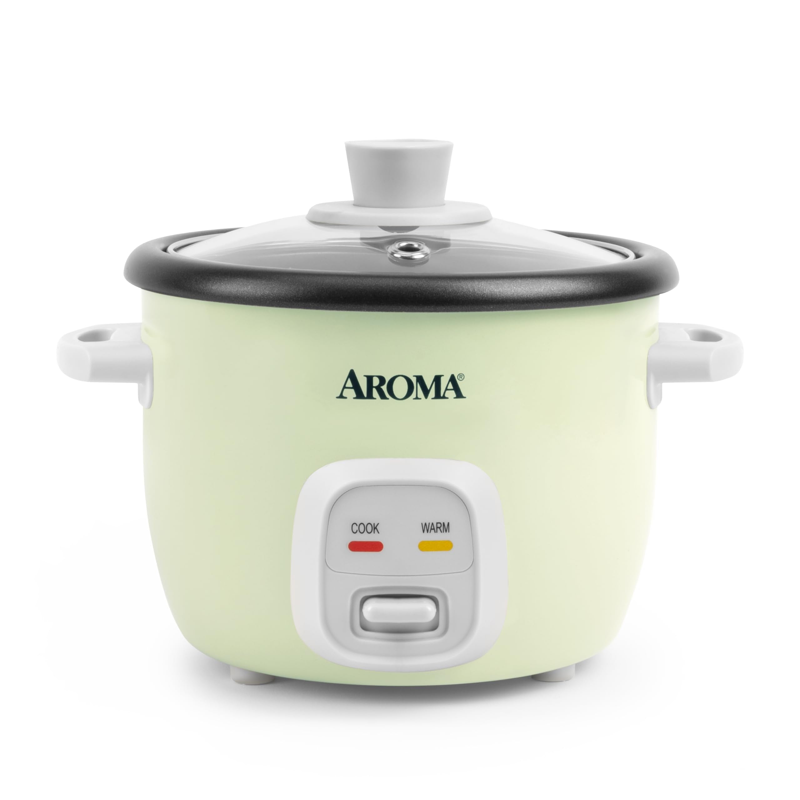 AROMA Mini Rice Cooker, 2-Cup (Uncooked) / 4-Cup (Cooked), Grain Cooker, Soup Maker, Oatmeal Cooker, Auto Keep Warm, 1 Qt, Light