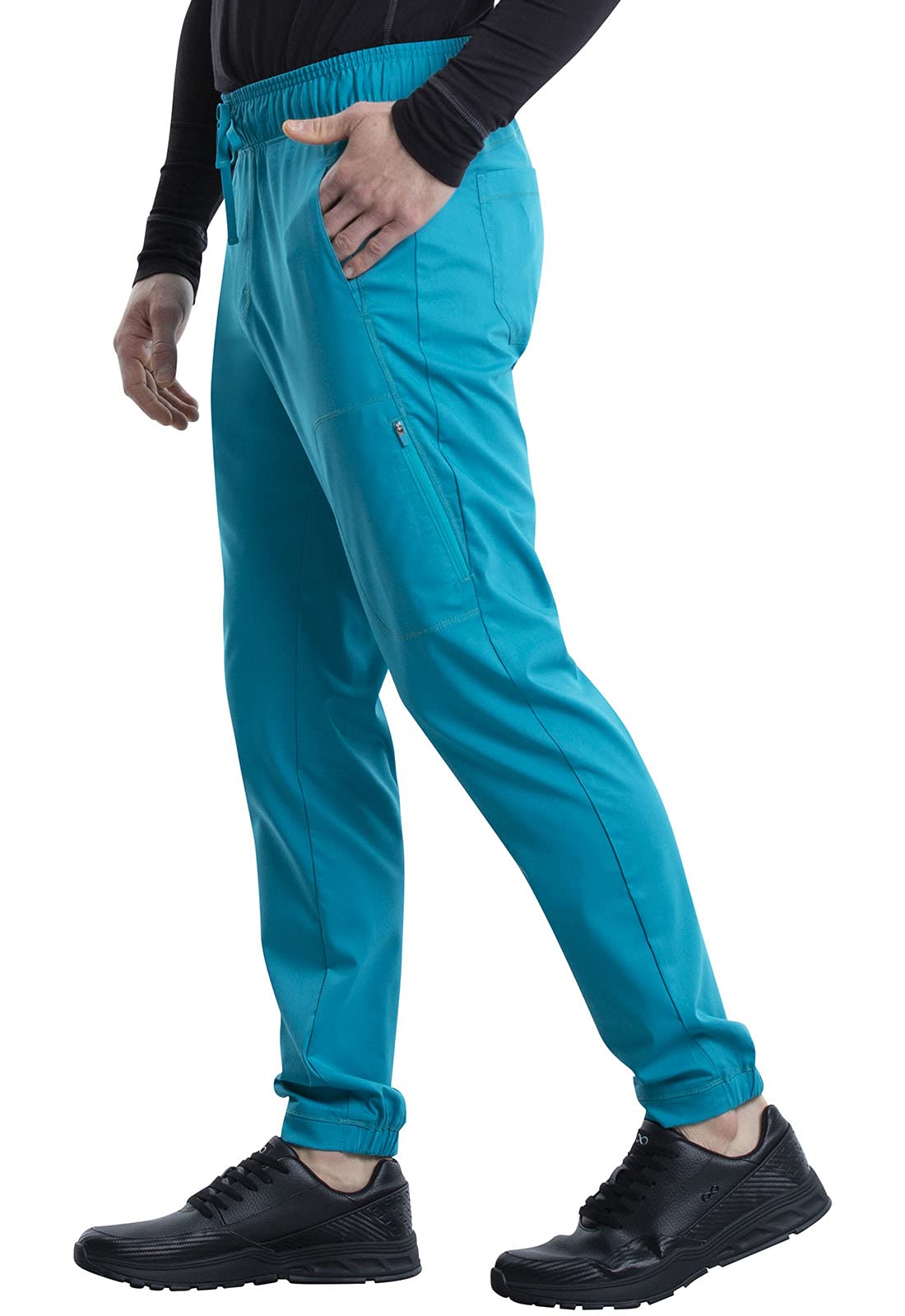 Cherokee Men Scrubs Pant Workwear Revolution Natural Rise Jogger Ww012, S, Teal Blue