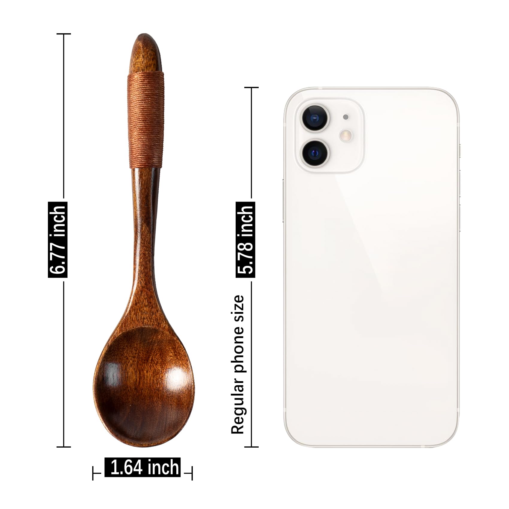 Hefild 6 Pcs Wooden Spoons For Honey, 6.7 Inch Small Wooden Spoons - Terrific For Tea, Coffee & Soup, Little Wooden Serving Tabl