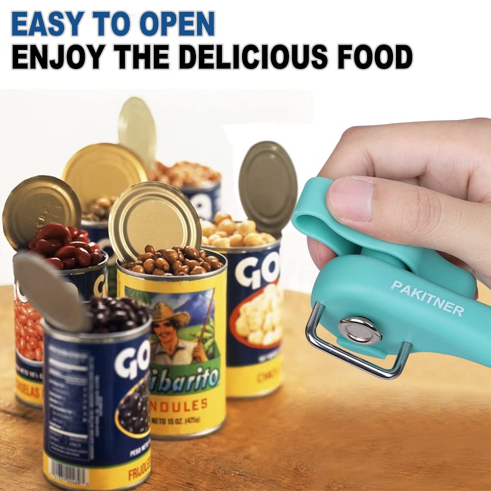 Pakitner- Cut Safe Can Opener, Manual Can Opener Smooth Edge - Handheld Side Cut Can Opener, Ergonomic Smooth Edge, Food Grade S