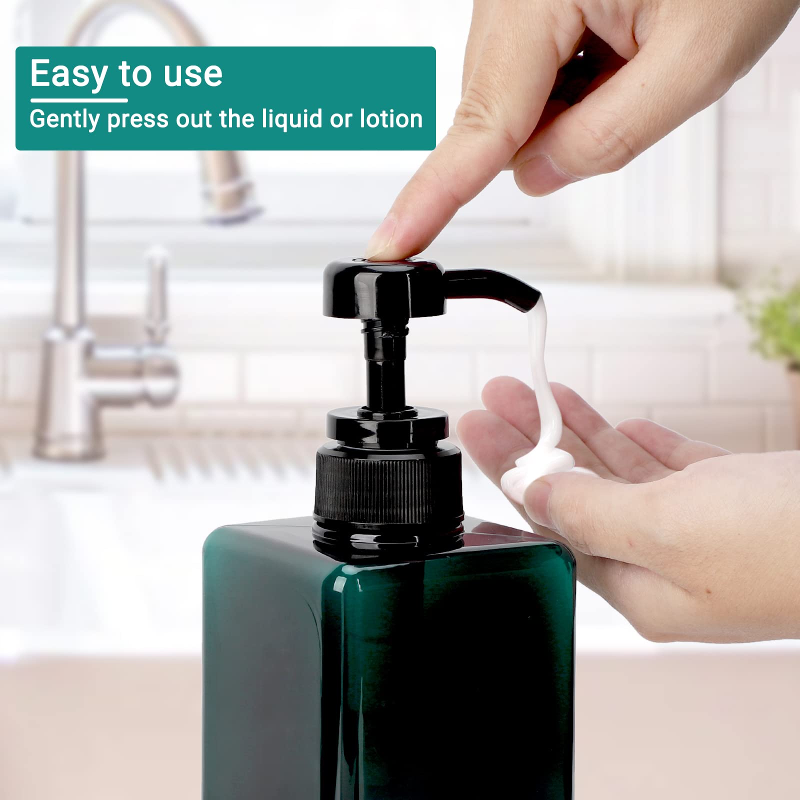 Suream Shampoo Dispenser Bottle - 22Oz/650Ml, Plastic Body Lotion Bottles With Pump, 3Packs Large Capatity Empty Containers For