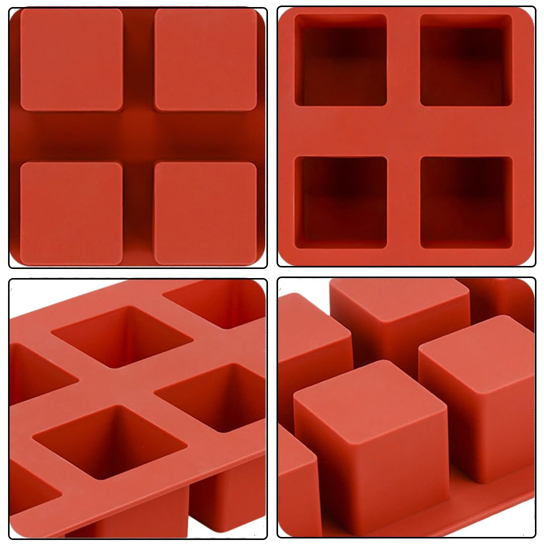 JOERSH Cube Cake Silicone Mold  2'' x 2'' x 2'' 3D Square Mousse Cake Baking Mold  French Dessert Molds for Chocolate Brownie Bites  Pastry  Jello  Ice Cream Cube  8-Cavity