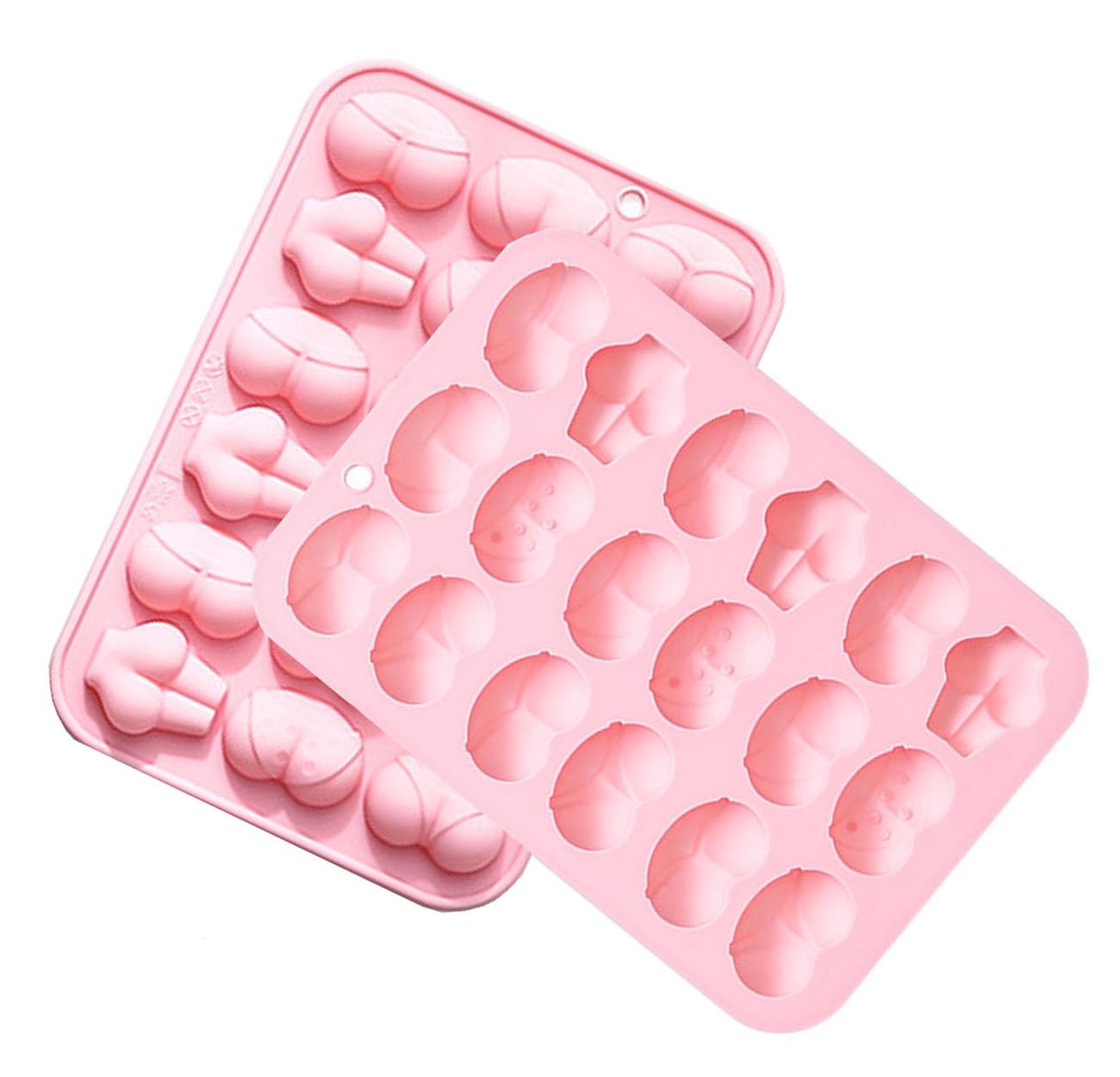 2 Pcs BUTT Funny Shape Silicone Mold for Birthday Single Party Baking Pan Handmade DIY Mousse Chocolate Fondant Soap Cake Ice Cu