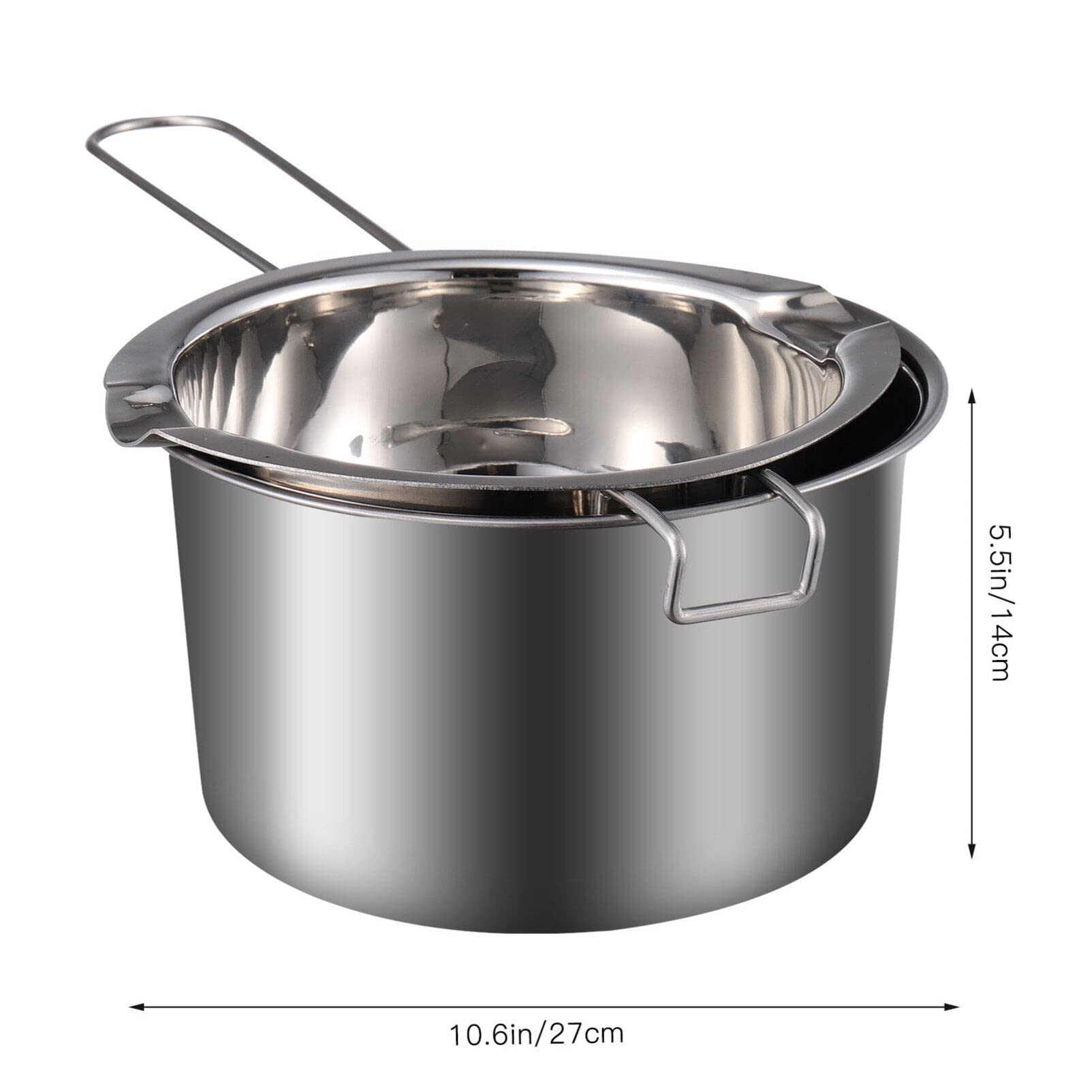 1 Set Double Boiler Pot Stainless Steel Water Boiling Melting Pot With Dual Pour Spout For Candle Butter Chocolate Cheese Carame