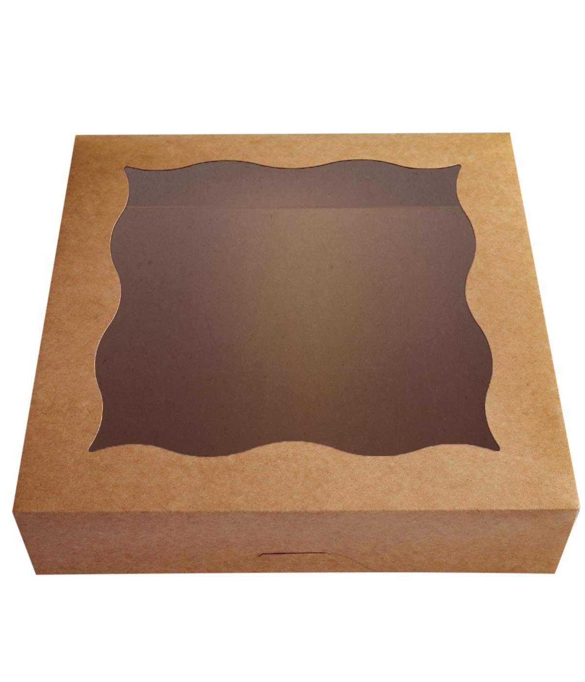 Cherry 15-Pack 12''X12''X3''Brown Bakery Boxes With Pvc Window For Pie And Cookies Boxes Large Natural Kraft Paper Box,Pack Of 1