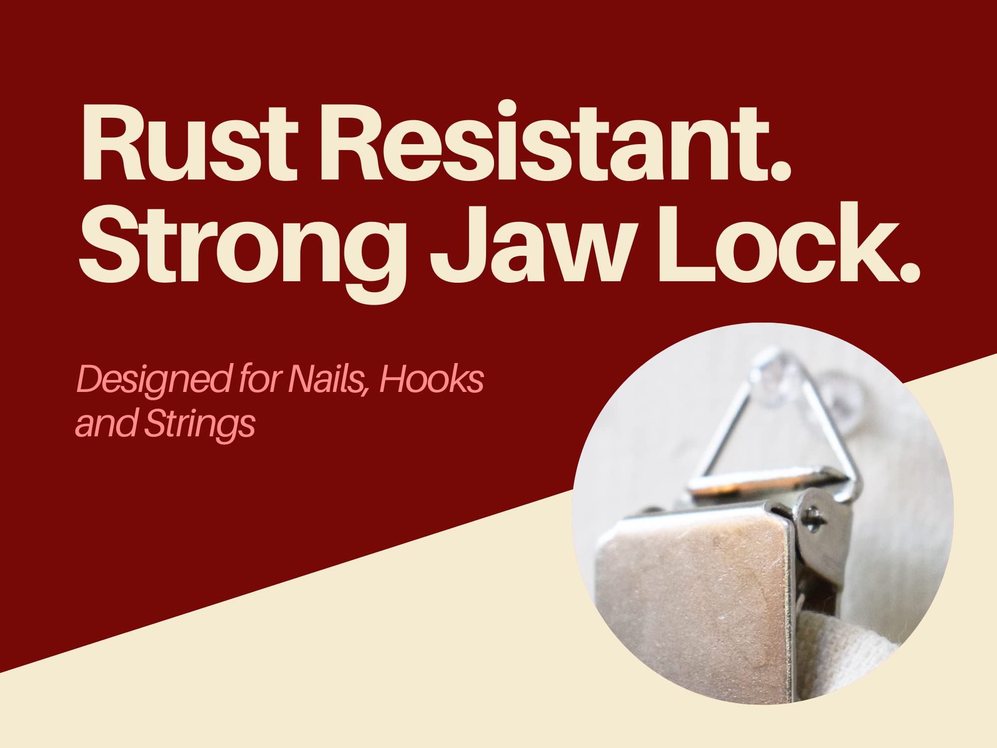 Hanging Clips Pack Of 10 Triangle Back Medium Power For Tapestry Small Rugs,Towel, Shawl And Paintings By Wise Linkers (Silver)