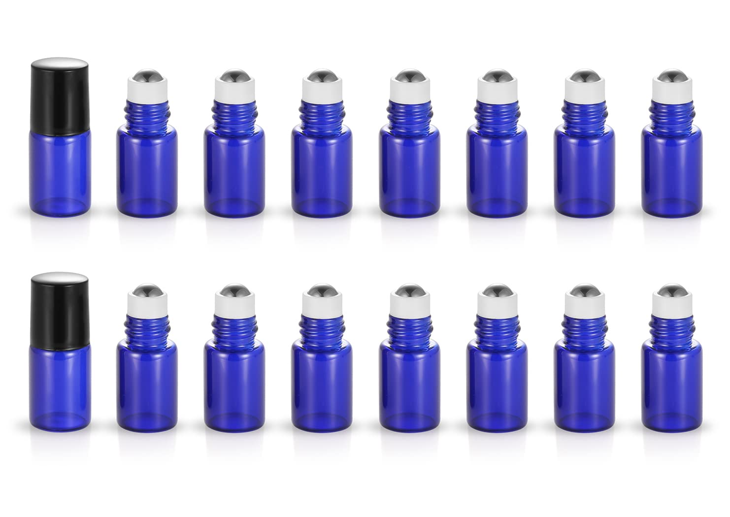 Zbfwmx 20 Pack Set 2Ml(5/8 Dram) Micro Mini Glass Roll On Glass Bottles With Metal Roller Balls Refillable Slim Sample Vial Arom