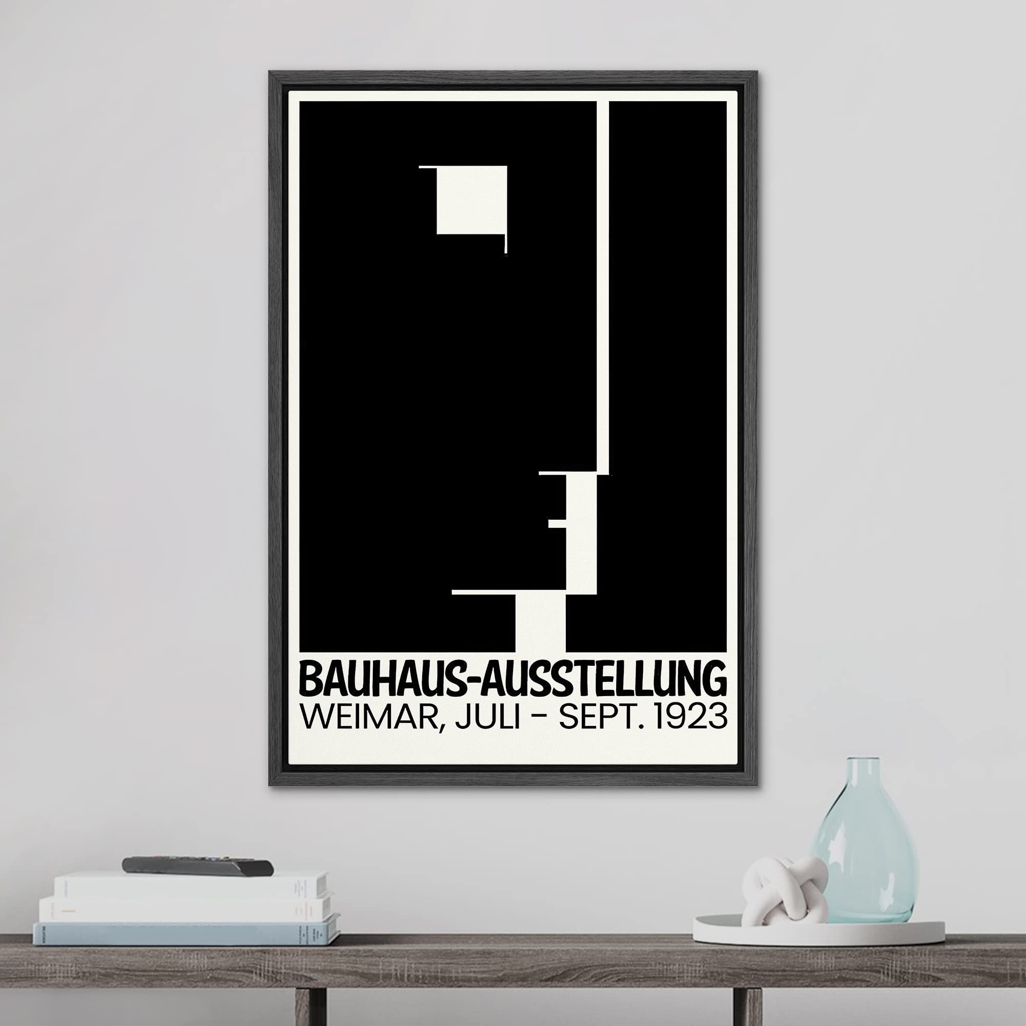 Signleader Framed Canvas Print Wall Art Bauhaus Geometric Polygon Face Classic Vintage Illustrations Fine Art Decorative Retro M