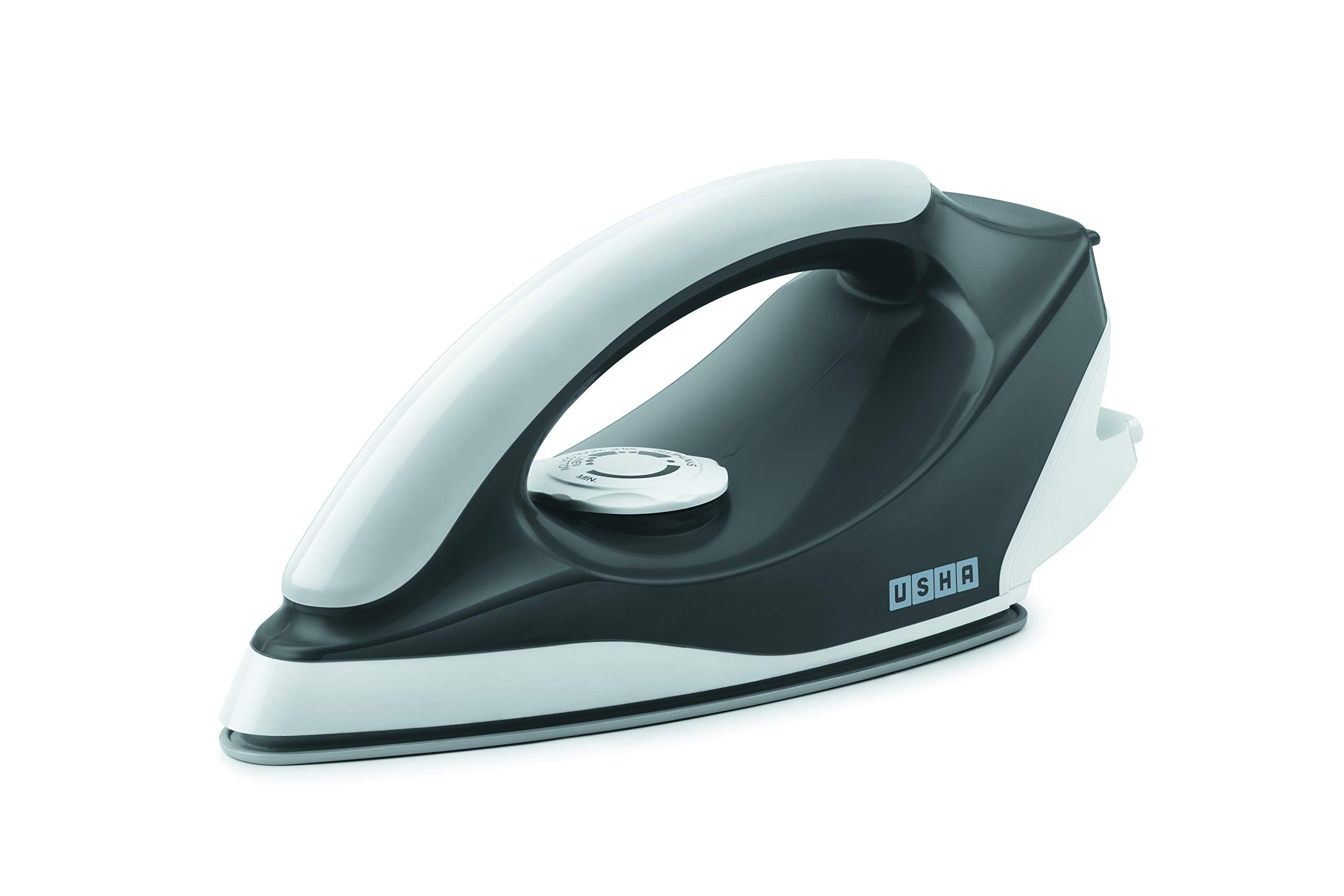 Usha Plastic Usha Aurora 1000Watt Dry Iron With Innovative Tail Light Indicator|Black Non Stick Soleplate For Longer Durability|
