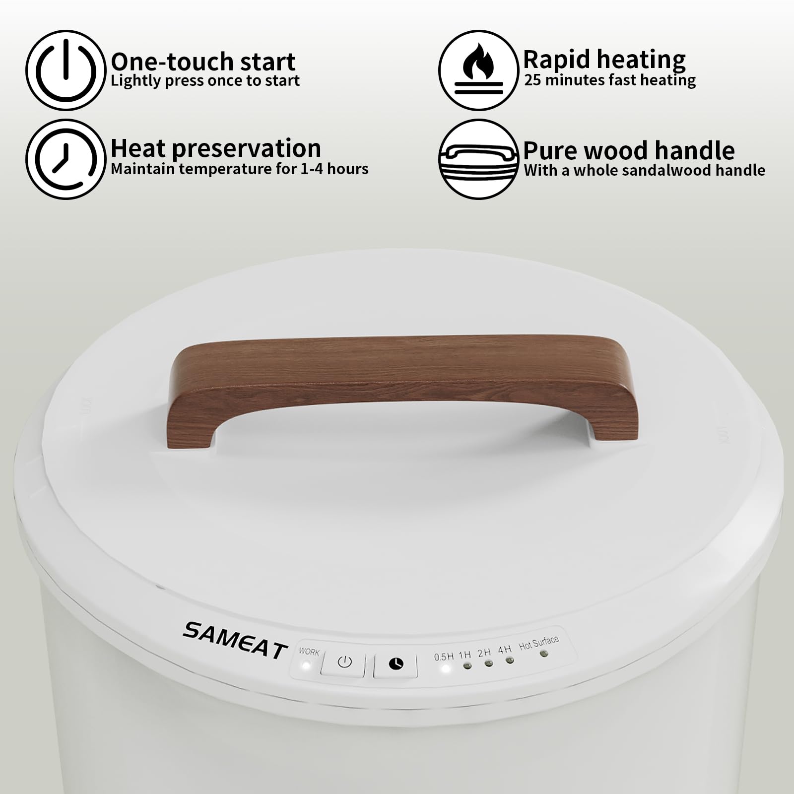 Sameat Heated Towel Warmers For Bathroom - Large Towel Warmer Bucket, Wood Handle, Auto Shut Off, Fits Up To Two 40''X70'' Overs