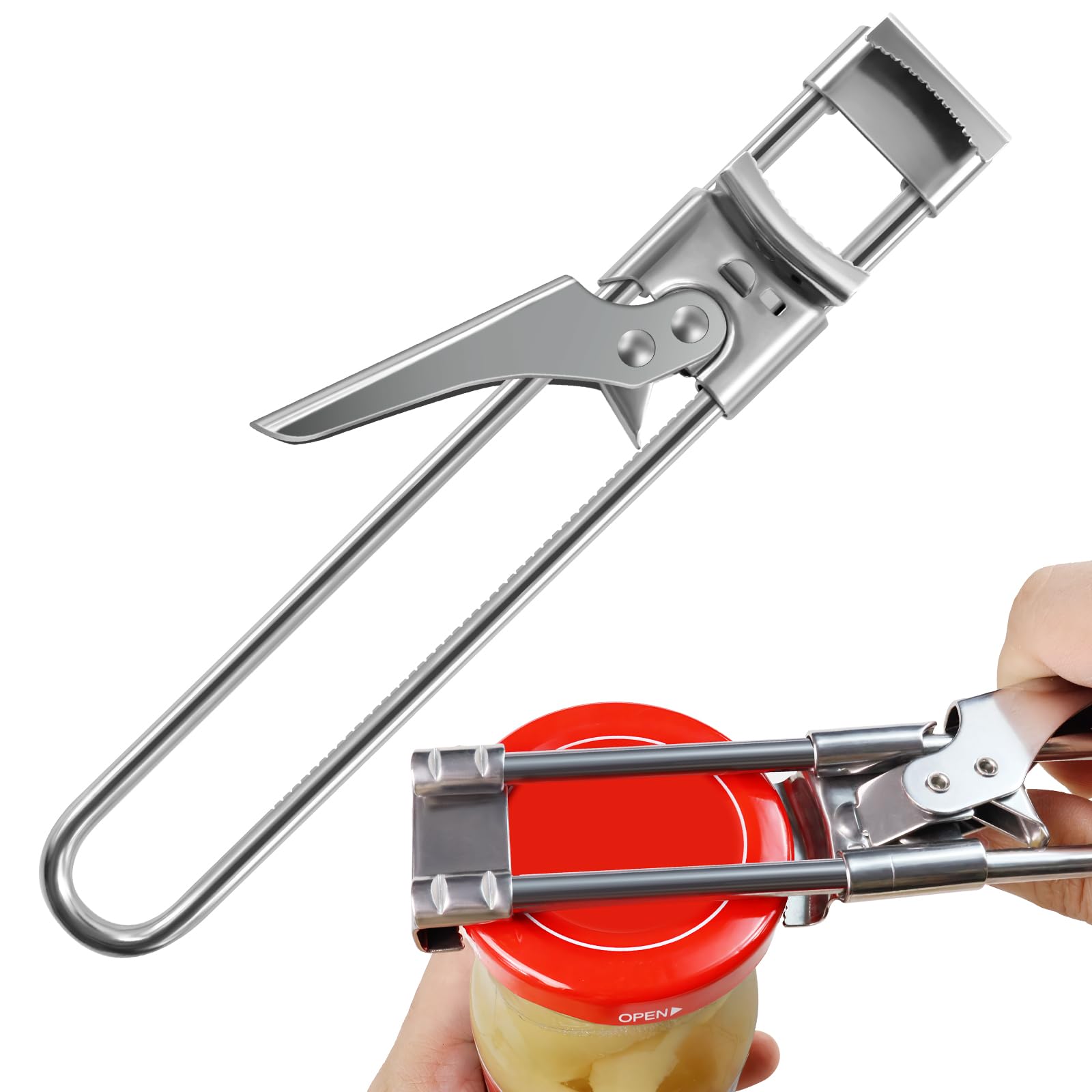 Bottle Opener & Jar Opener,Adjustable Stainless Steel Can Opener,Large size