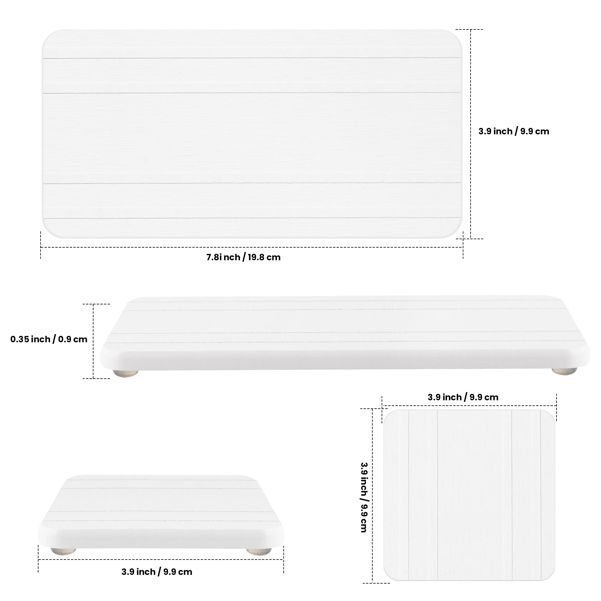 Evory Set Of 4 Water Absorbent Diatomite Tray, Kitchen Soap Tray,Diatomaceous Earth Bathroom Soap Dishes,Sponge Holder For Kitch
