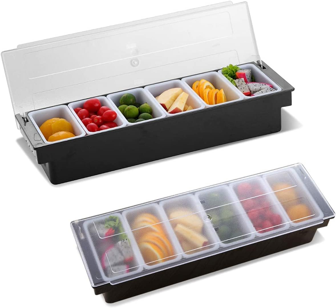 S.B. Anjali Shalu Bhai 6 Grid Pattern Seasoning Condiment Salt Spice Rack Jar Storage Box Container, Condiment Tray & Cutlery Tr