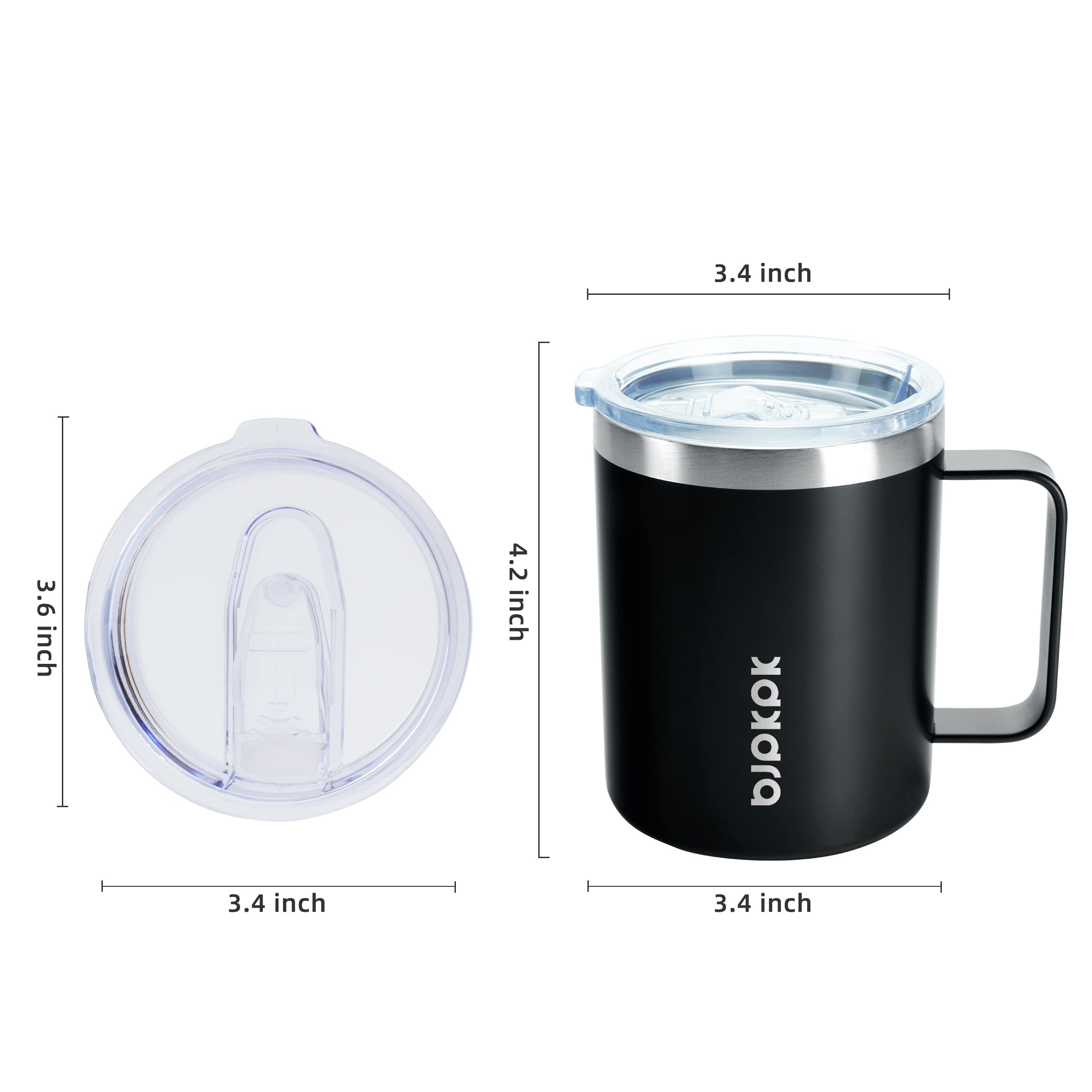 Bjpkpk 2 Pcs Insulated Coffee Mug, 14Oz Insulated Coffee Mug With Lid,Stainless Steel Insulated Coffee Mug With Splash Proof Lid