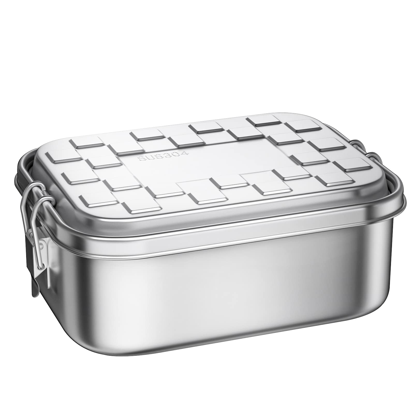 G.A Homefavor Stainless Steel Bento Box, 900Ml/30 Oz Leakproof Metal Bento Lunch Box, Leak-Proof Design With Lockable Clips Food