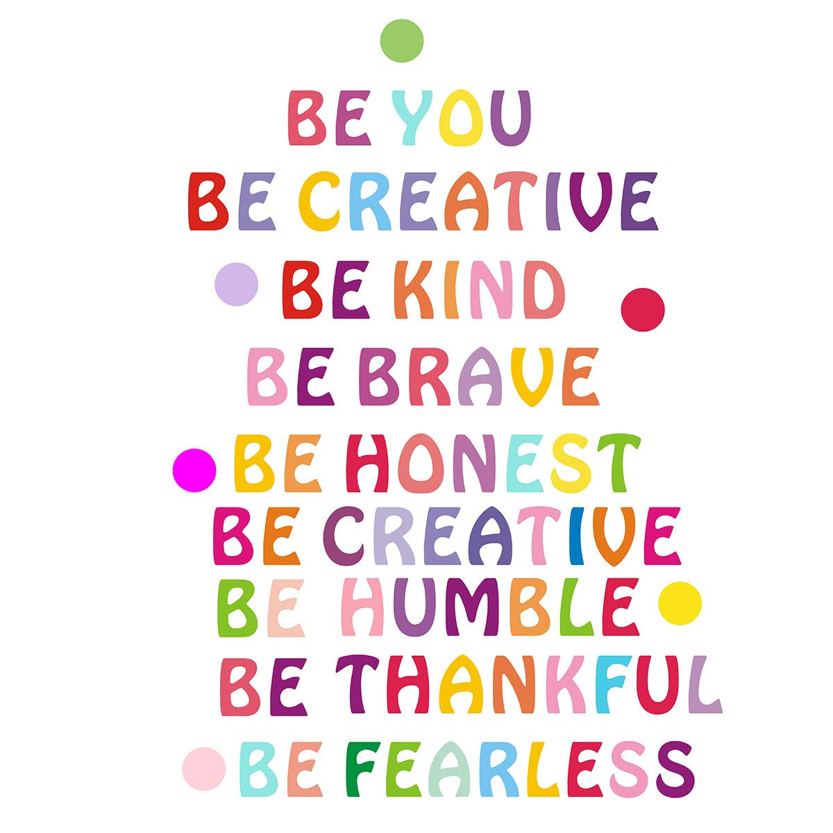 Inspirational Wall Decal Be Kind Wall Decal Be You Quotes Rainbow Motivational Lettering Quote Be Thankful, Be Brave,Be Creative
