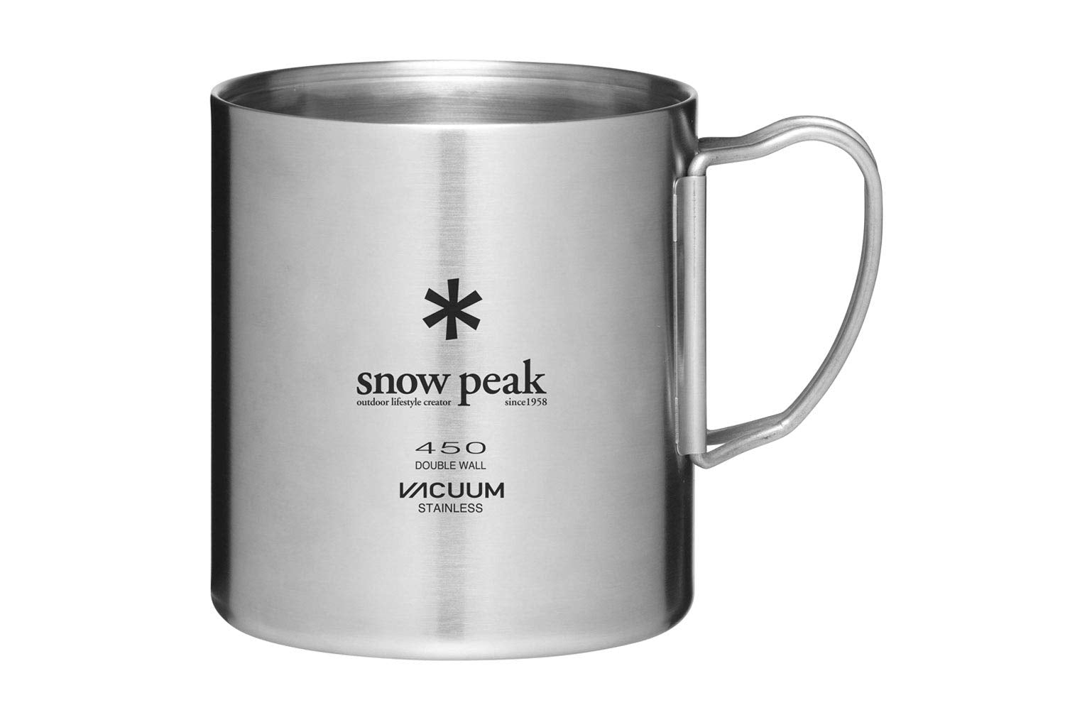 Snow Peak Double Wall Stainless Steel Vacuum Insulated Mug, Lightweight, Durable, Camping, 450ml