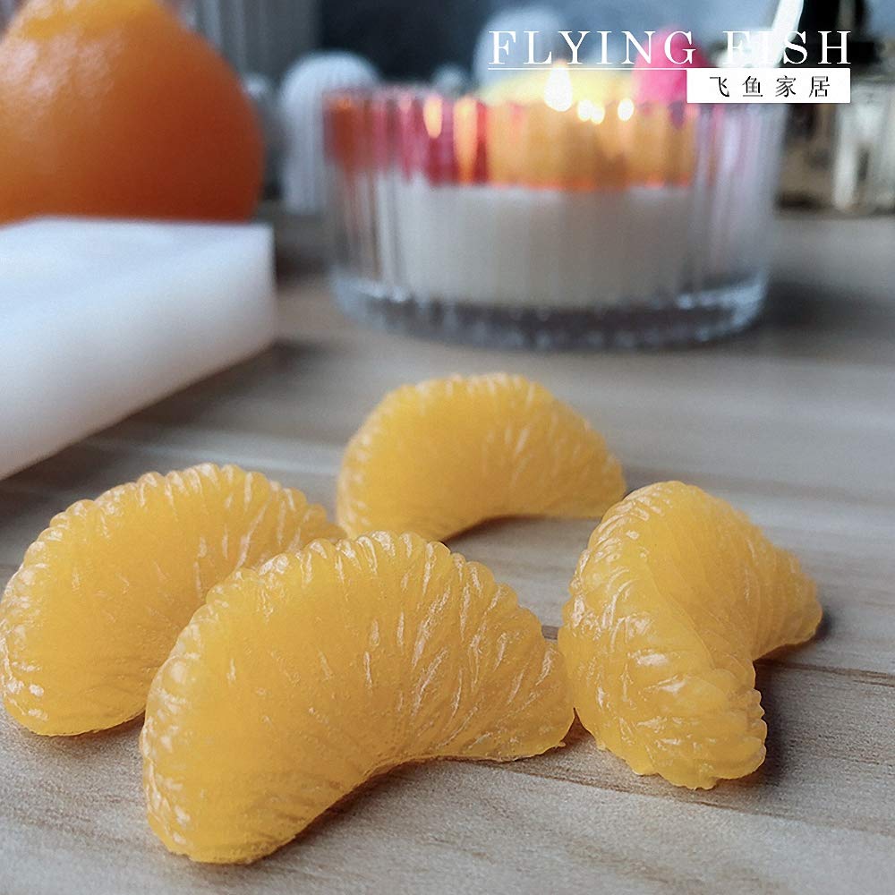 4-Cavity Tangerine Slice Silicone Mold Mandarin Orange Segments Fruit Fondant Gum Paste Icing Mold For Cake Cupcake Decoration C