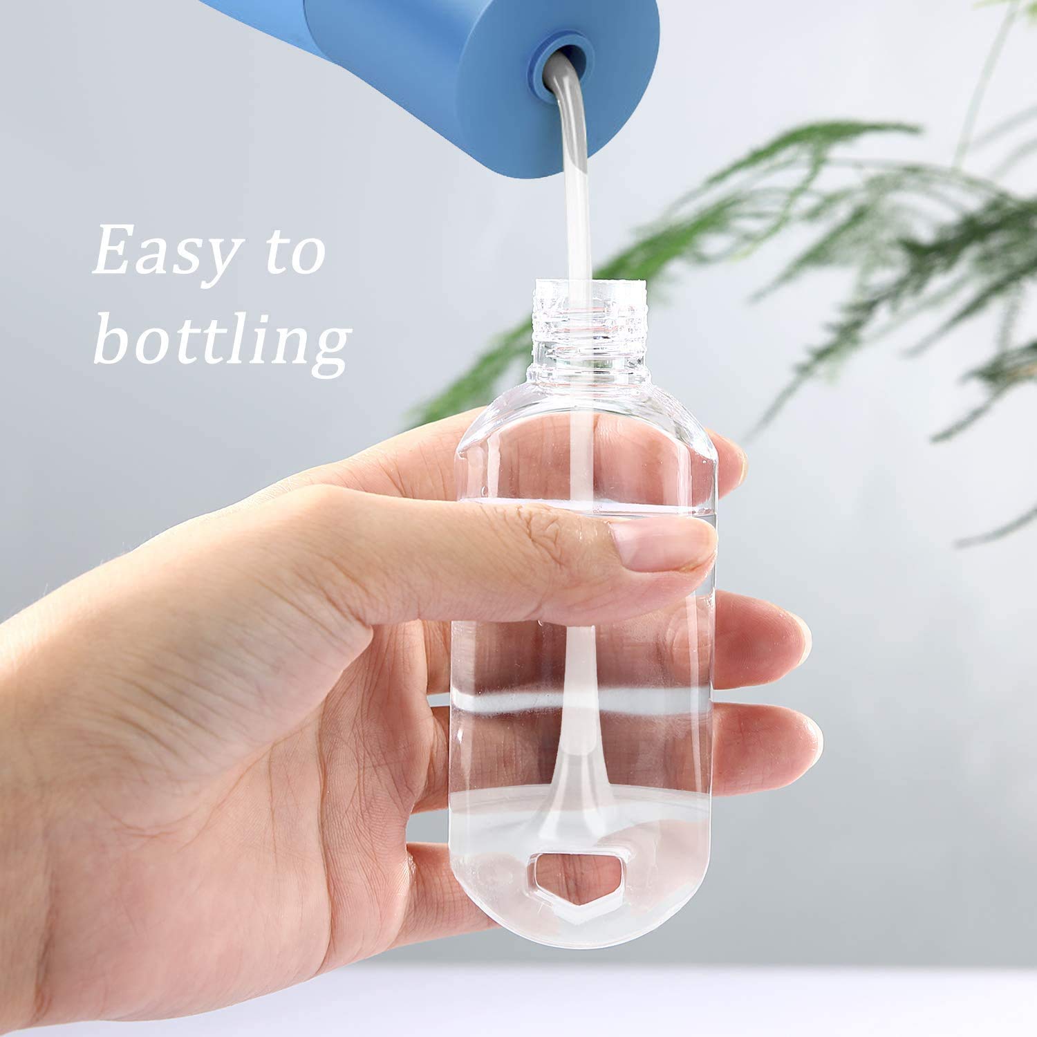 Vhopmore 8 Pcs Travel Size Bottles With Keychain Hand Sanitizer Holder, 2 Oz Portable Plastic Small Empty Bottles Leakproof Refi