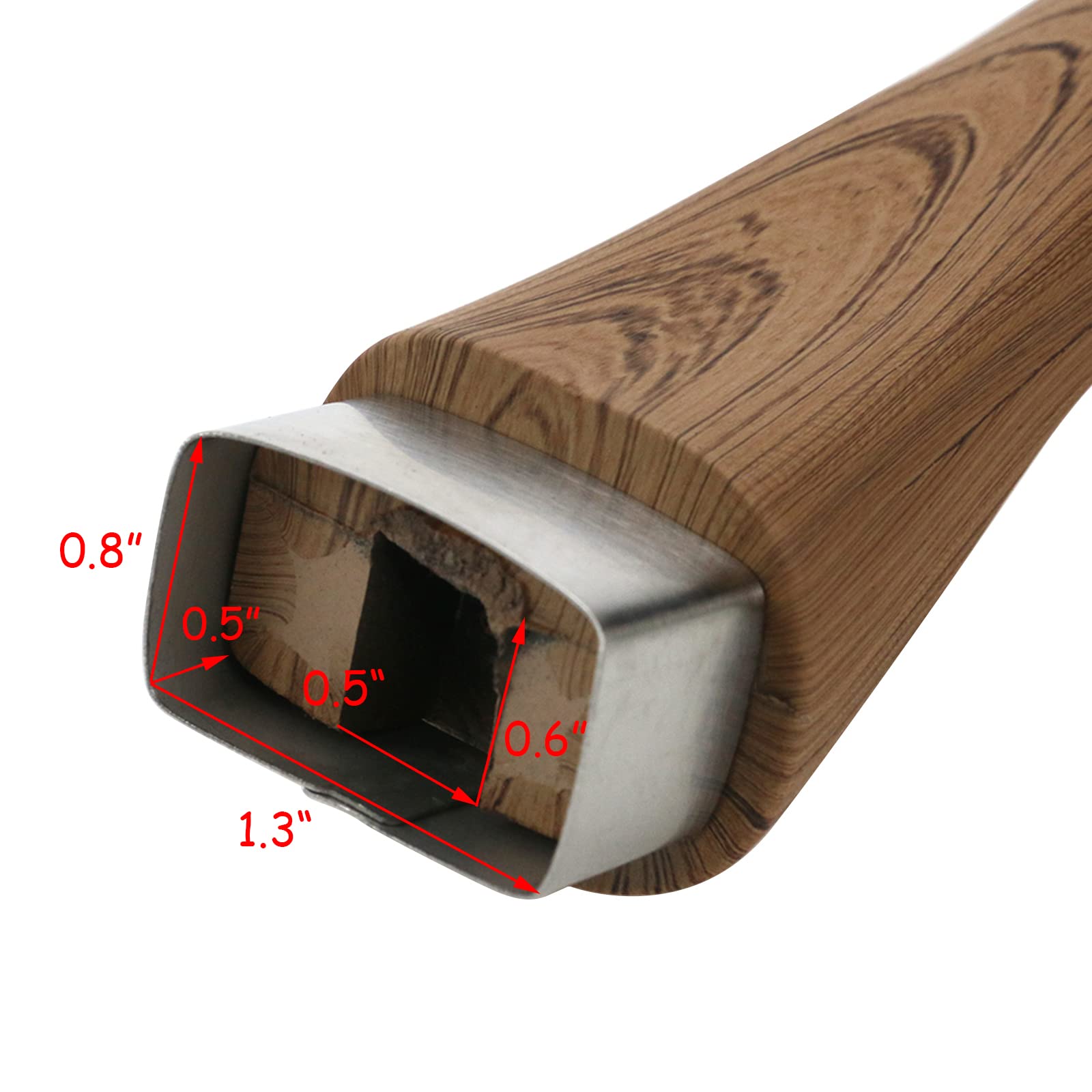 Hevstil Wooden Pot Handle Stainless Steel Milk Pan Handle Scald-Proof Long Handle Grip Replacement With Screw For Different Pan,