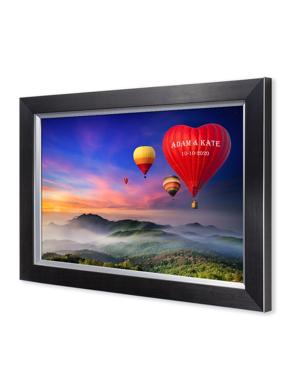Ipic - Romance On High Personalized Wall Art With Names, Personalized Artwork With Names And Date On, Customized Gift For Annive