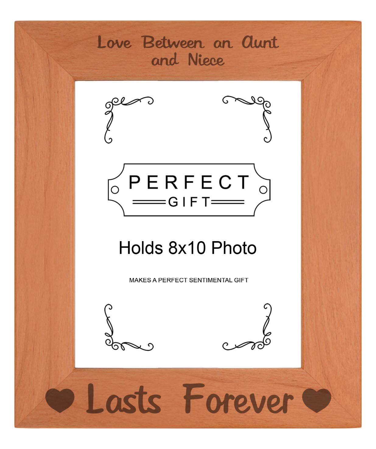 ThisWear Sentimental Photo Frame Love Between An Aunt and Niece Lasts Forever Wood Engraved 8x10 Portrait Picture Frame
