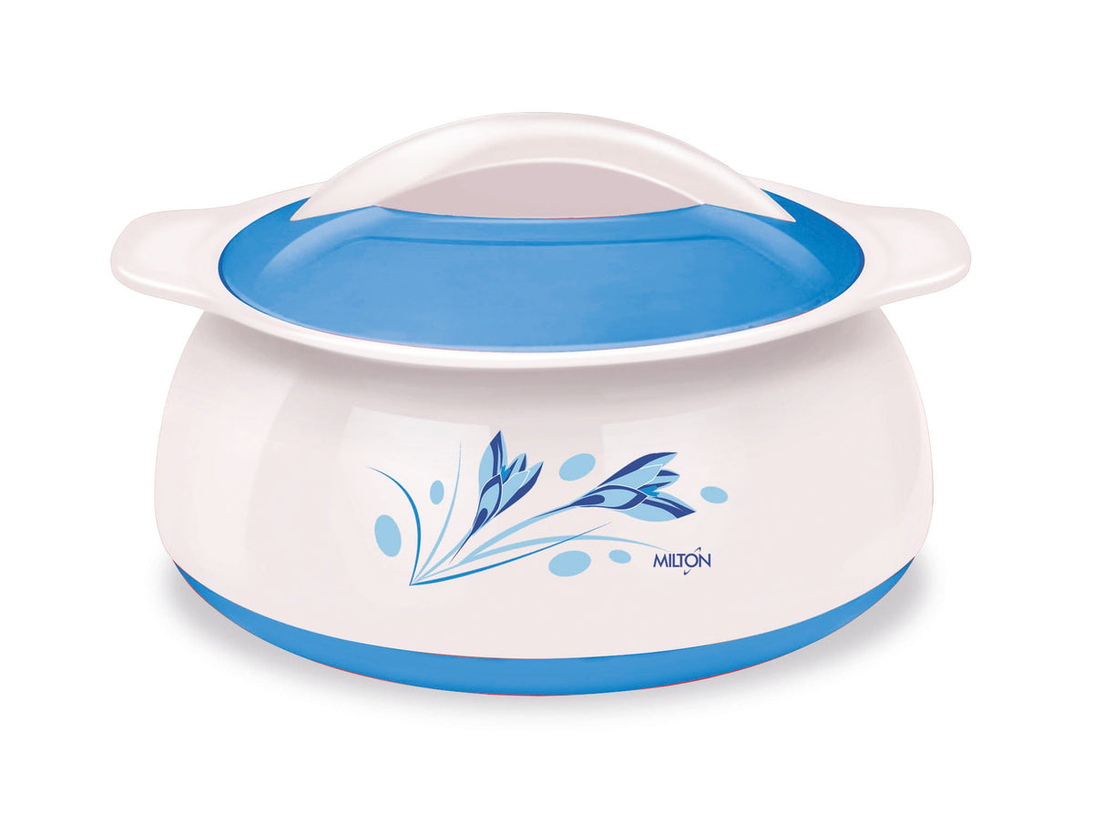 Milton Delish Insulated Thermo Hot Or Cold Casserole Serving Bowl With Stainless Steel Inner And Locking Lid, 2.5 L, White With