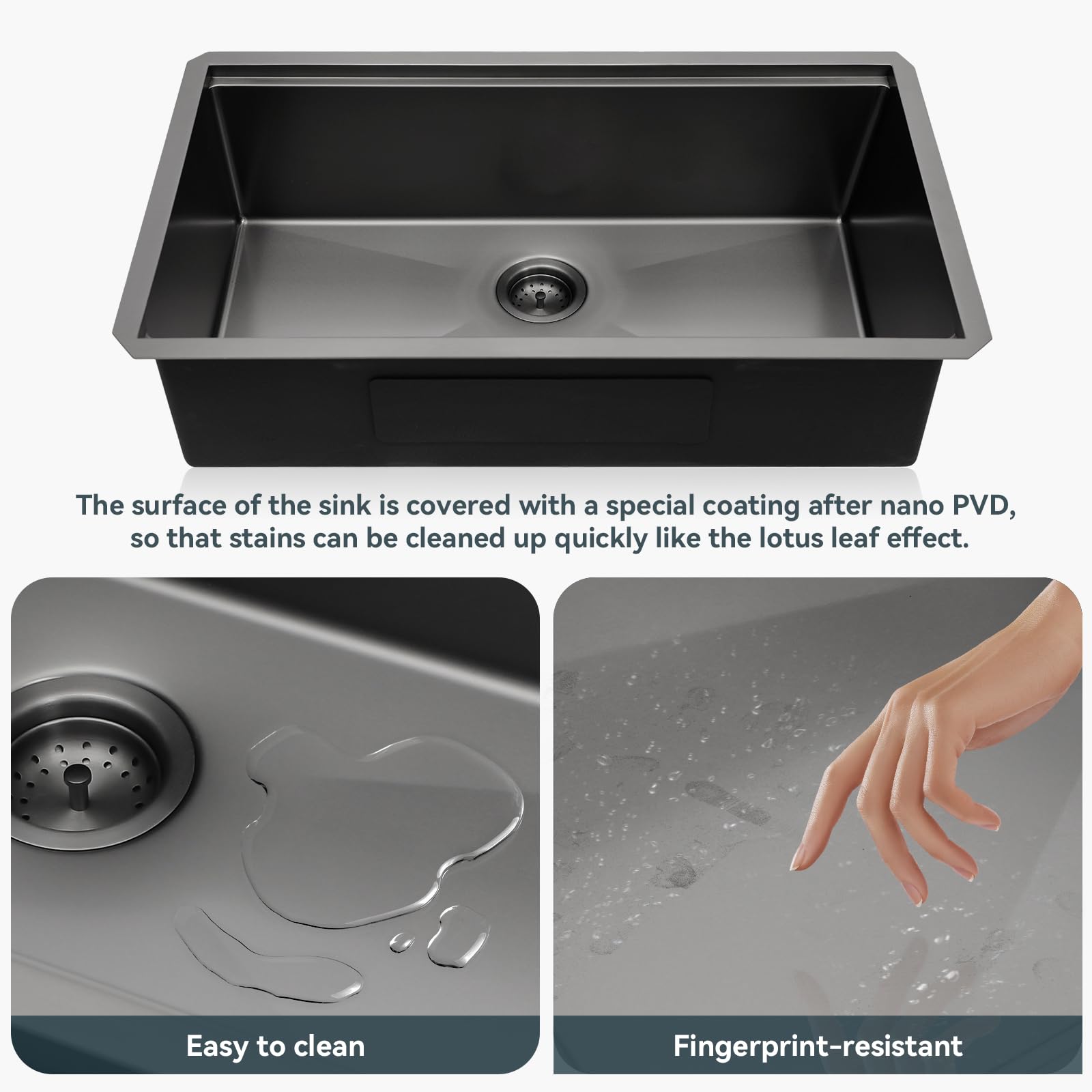 30 Undermount Kitchen Sink Black Stainless Steel - Lordear 30X19 Kitchen Sink Undermount Gunmetal Black Workstation 16 Gauge Sta
