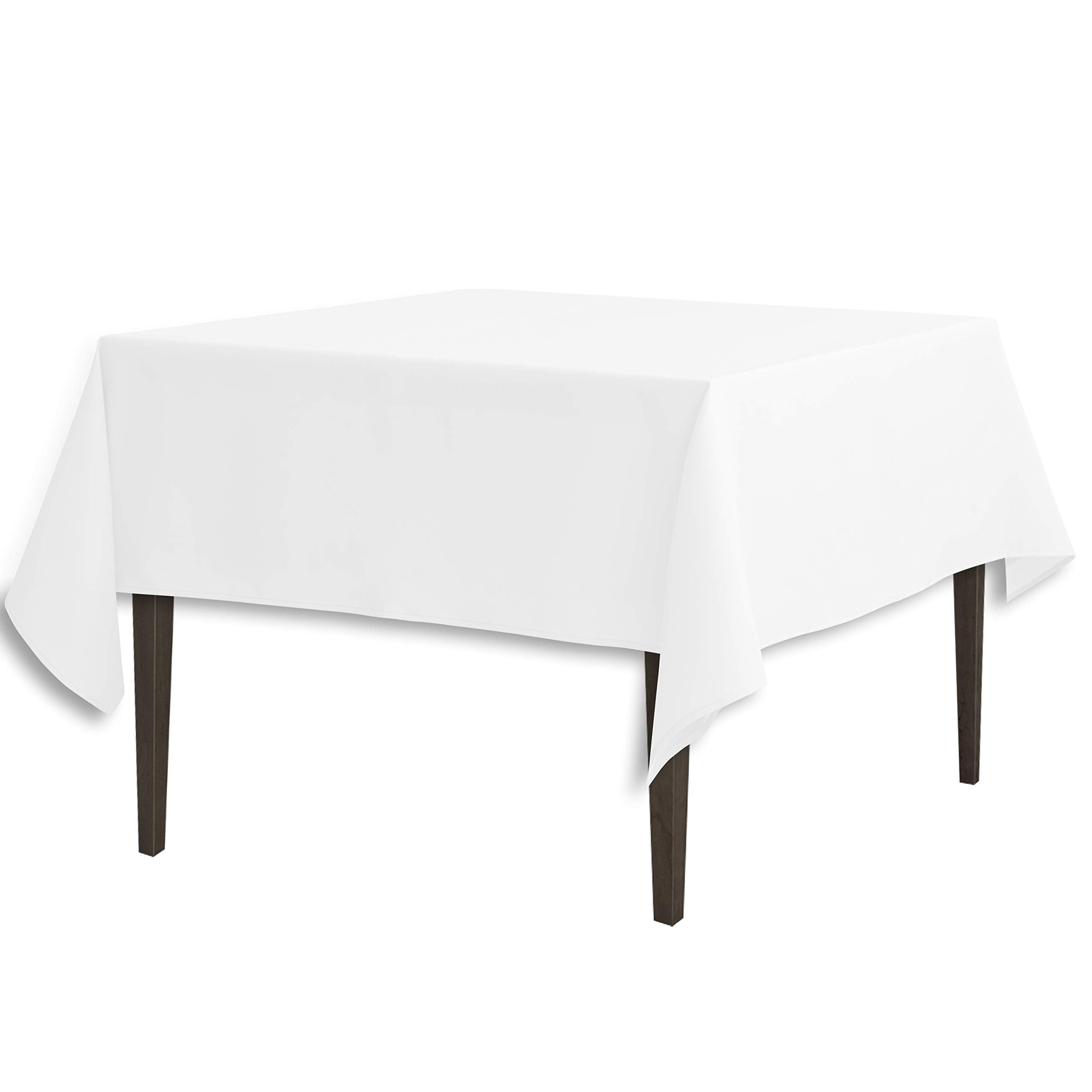 LinenTablecloth 85-Inch Square Polyester Tablecloth White