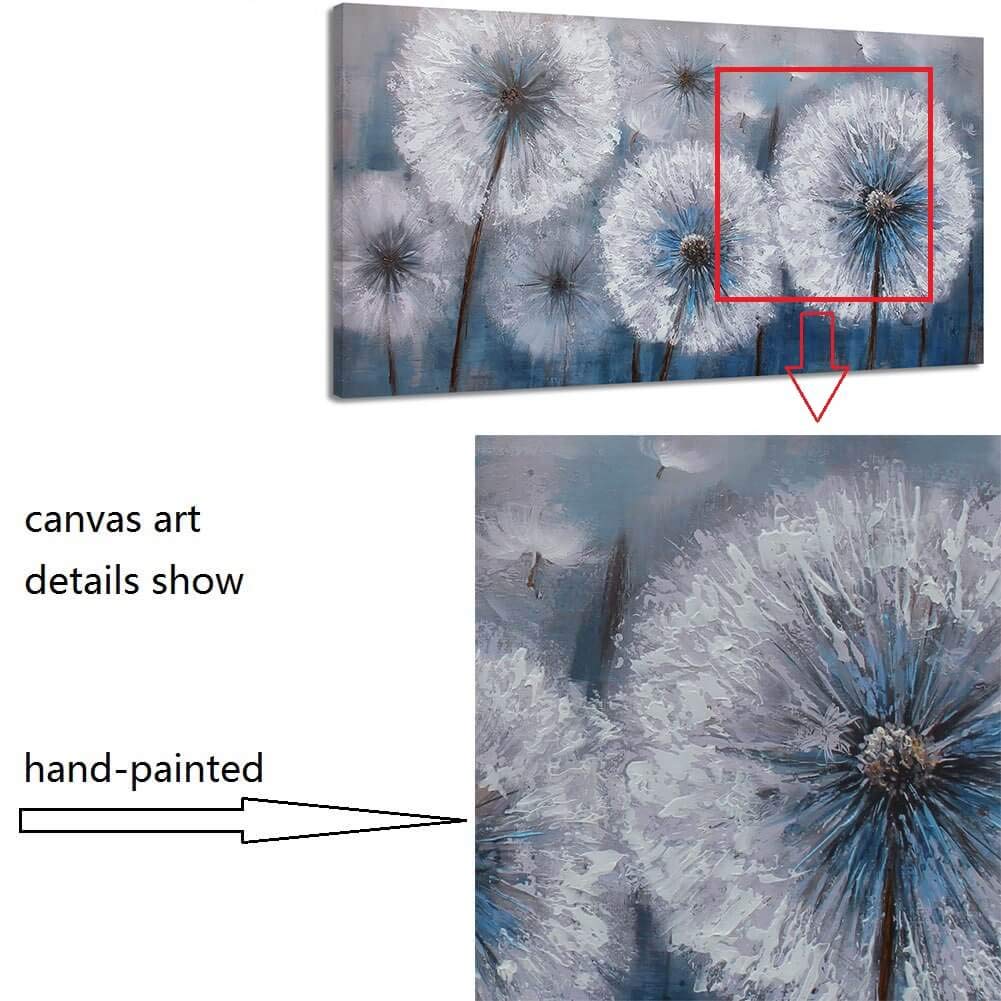 Large Dandelion Painting Wall Art Decor Canvas Print Picture For Living Room White Flower Flora Plant Home Bedroom Decoration Mo