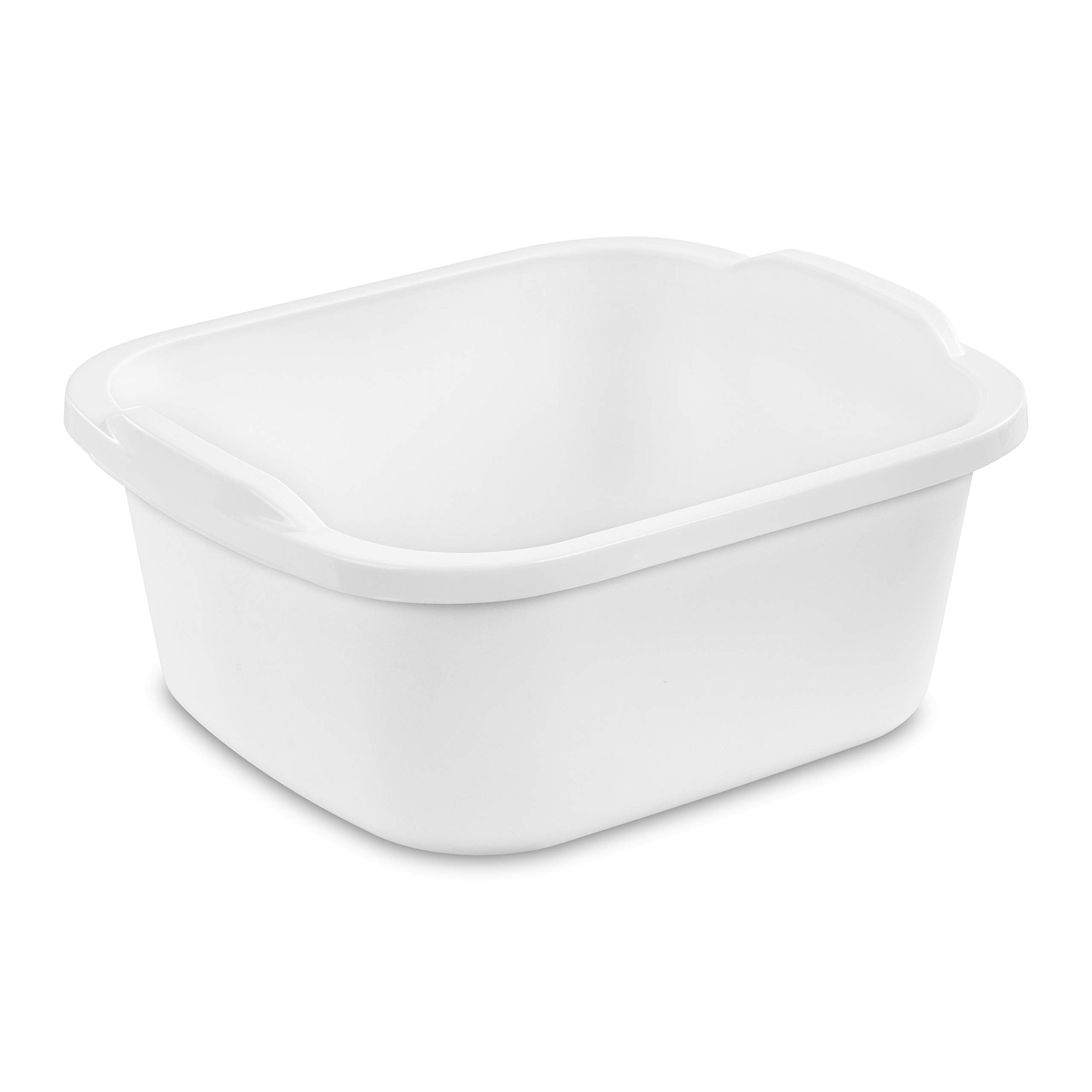 Sterilite 12 Qt Dishpan, Bin Ideal For Soaking And Cleaning Dirty Dishes In The Kitchen Sink, White, 8-Pack