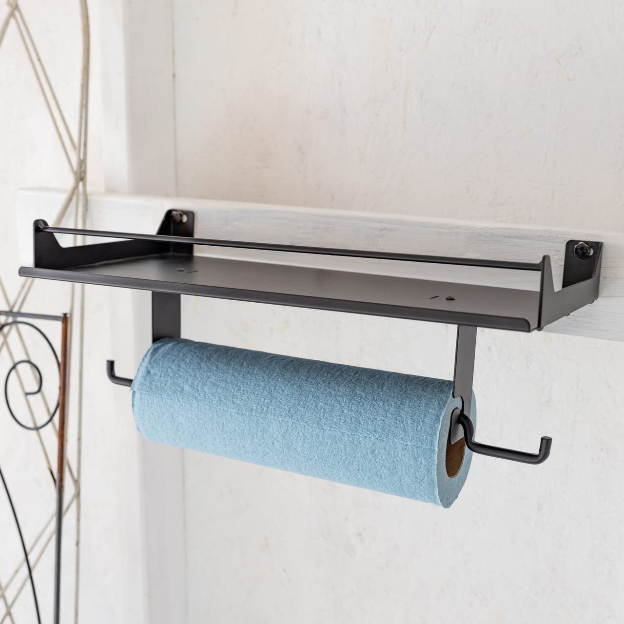 Storeyourboard Paper Towel Holder, Wall Mount Shelf, Holds 50 Lbs, Garage, Home, Quick Clean Station