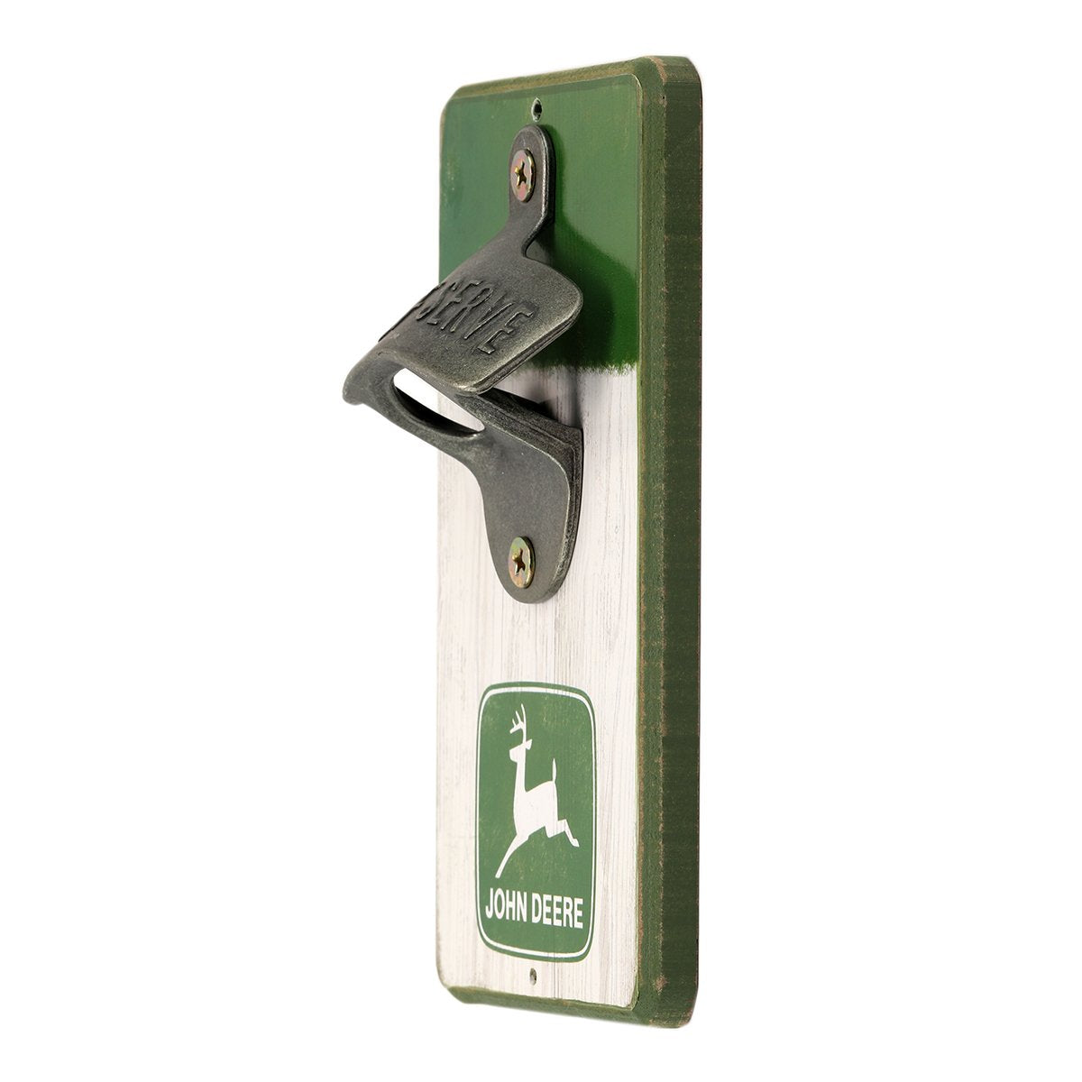 John Deere Logo Wall Bottle Opener - Vintage John Deere Bottle Opener Made With Wood And Cast Metal - Great Gift Idea