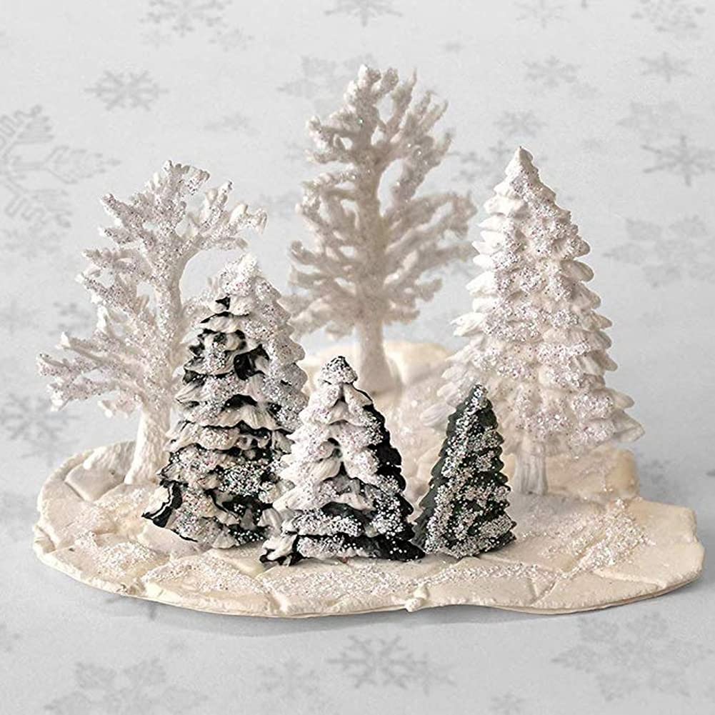 Kuxse 2 Pcs/Set Christmas Tree Fondant Cake Silicone Mold,Xmas Birthday Party Diy Cake Decorating For Chocolate,Fondant,Candy,Su