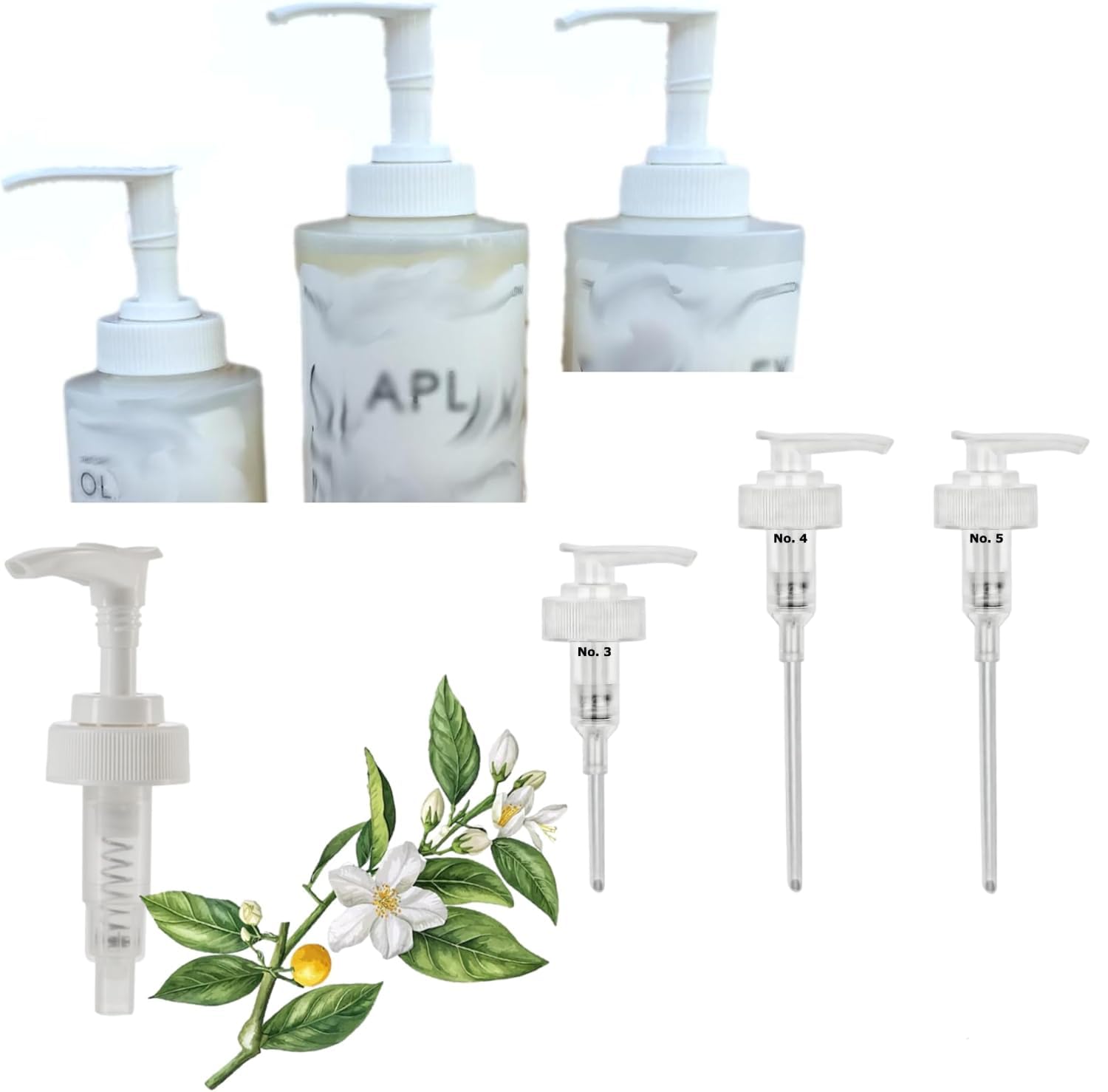 Dispenser Pumps Compatible With Olaplex No. 4 Shampoo And No. 5 Conditioner 8.5 Oz, 250 Ml Size Bottles, And 1 Pump For No. 3, 3